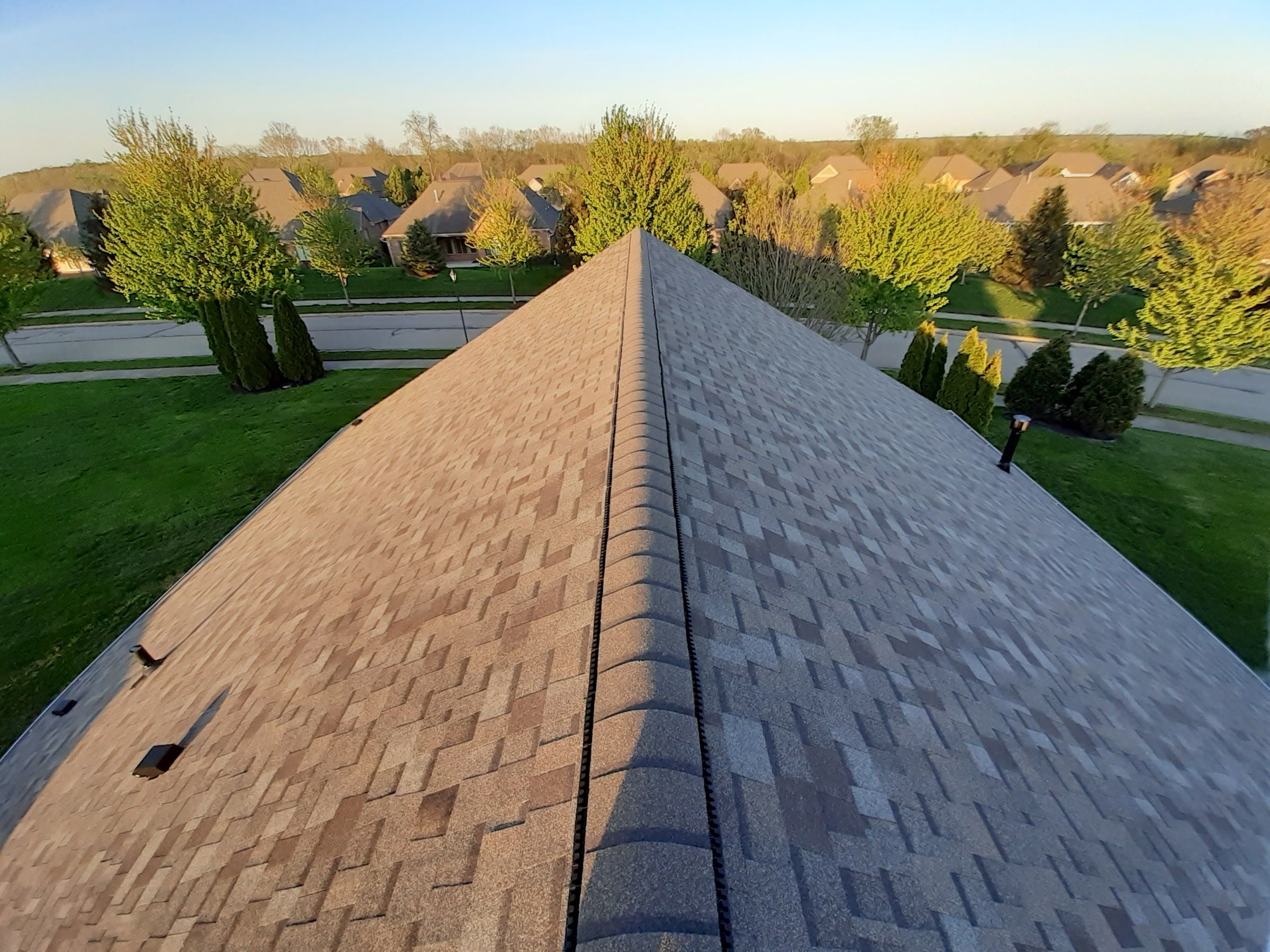 Brick ranch roof and ridge line