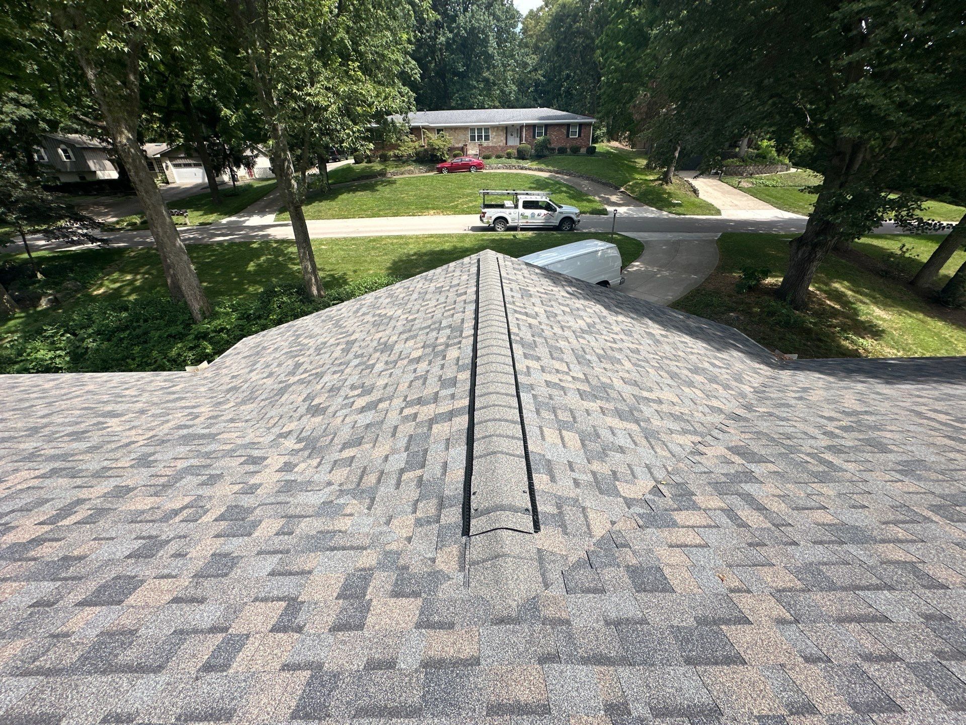 Capped ridge above the front lawn