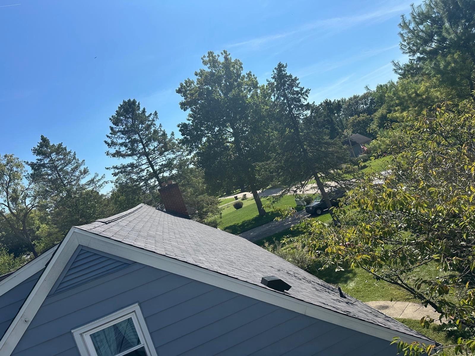 The finished gable roof over the dormer window, Beavercreek, Ohio.