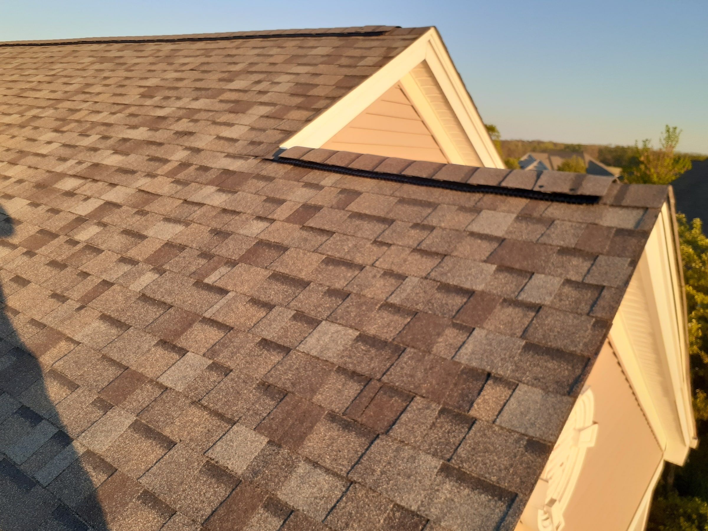Roof and gable end in last light