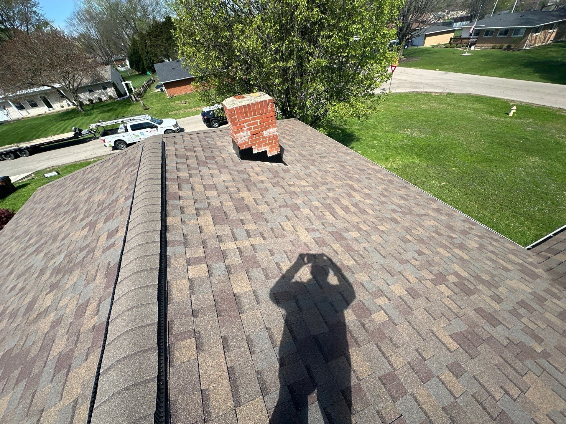 The finished ridge running toward the chimney, Beavercreek, Ohio.