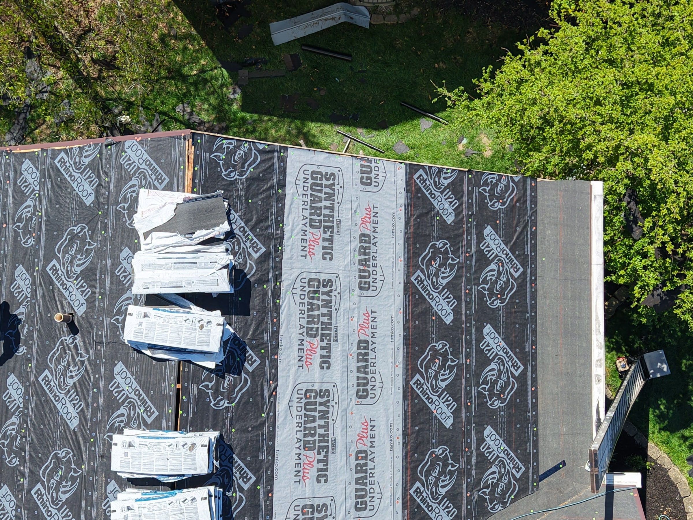 Synthetic underlayment across the whole deck