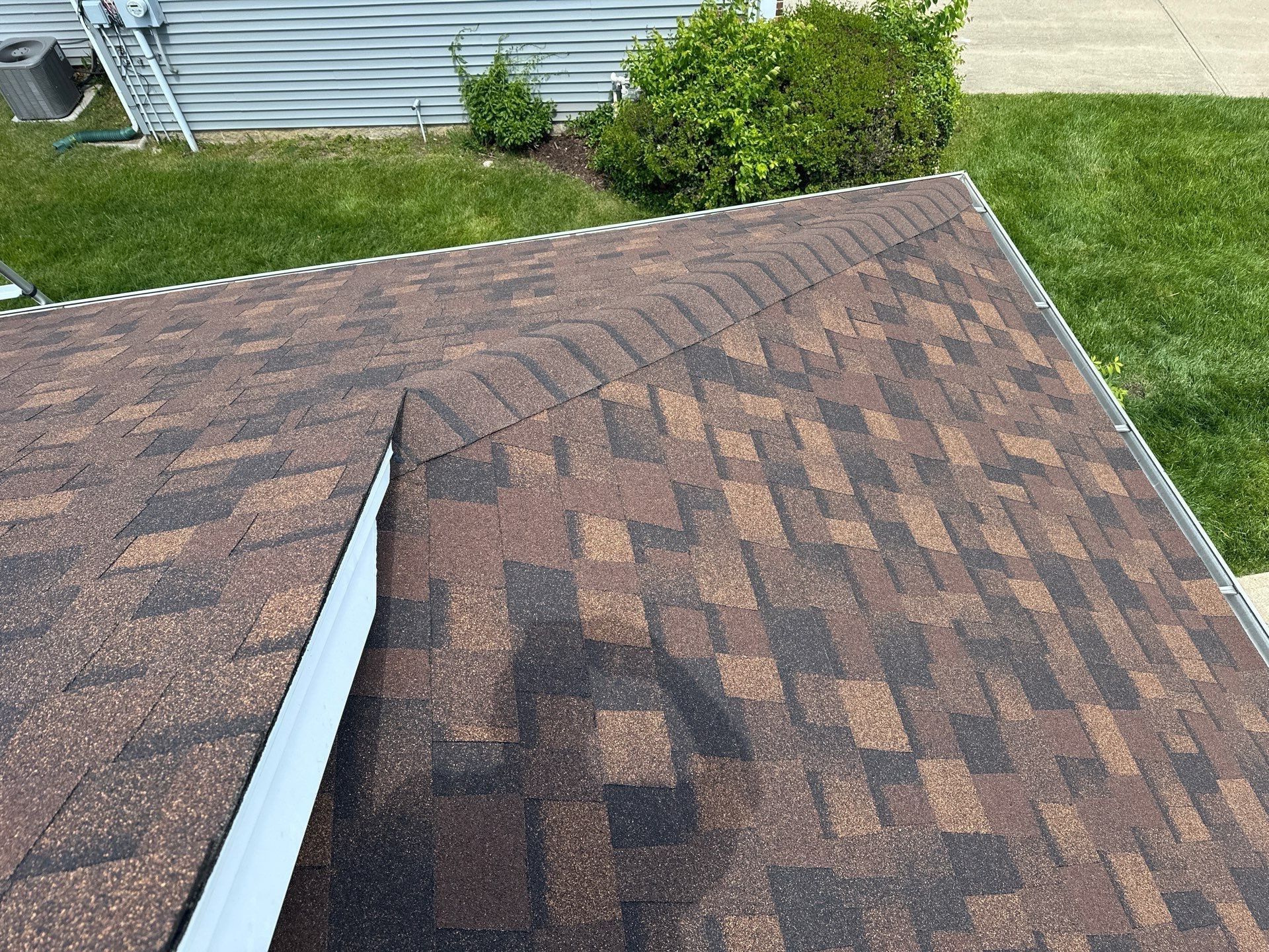Finished valley where two roof planes meet, Beavercreek, Ohio.