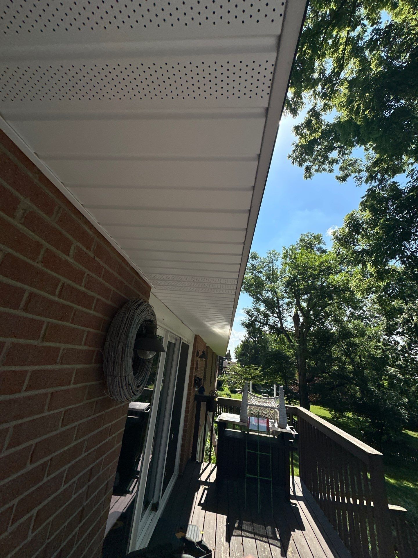 New vented soffit above the back deck, Beavercreek, Ohio.