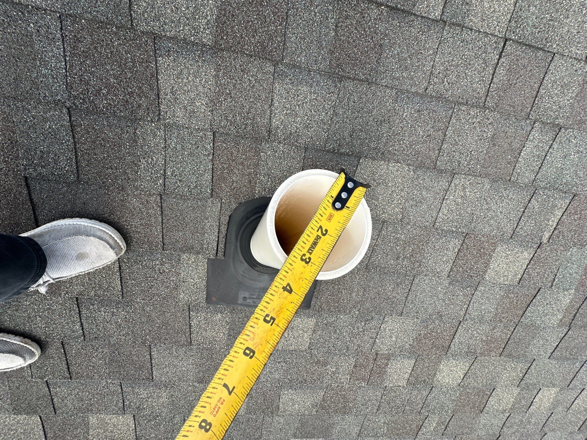 Tape across a vent pipe