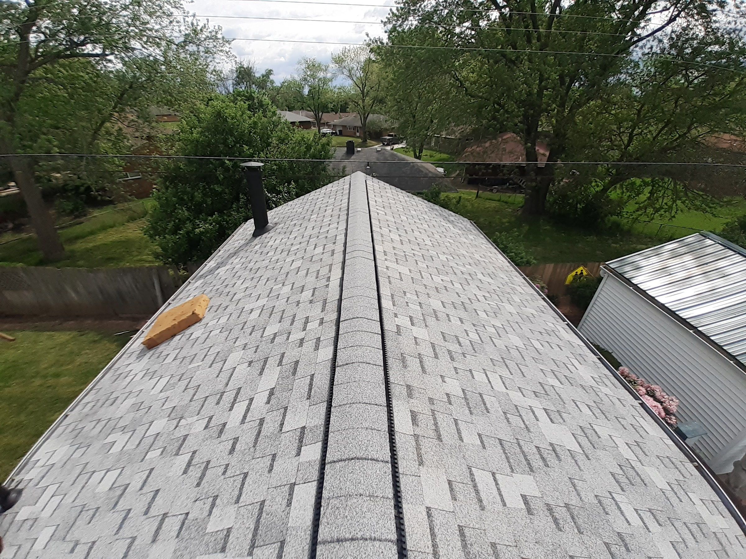 The finished ridge vent running the length of the roof, Huber Heights, Ohio.