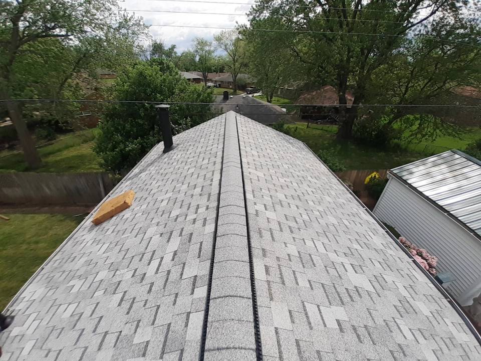 The finished ridge vent running the length of the roof, Huber Heights, Ohio.
