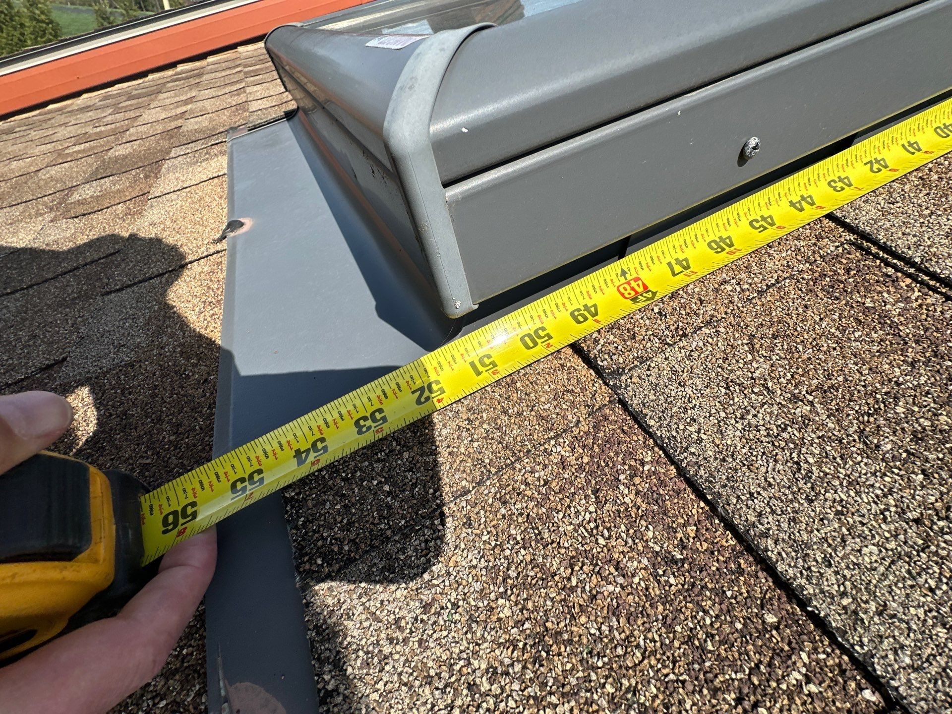 Tape across the existing ridge vent