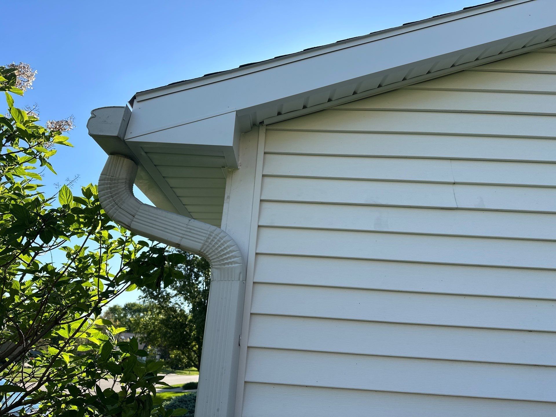 Fascia, soffit and downspout elbow