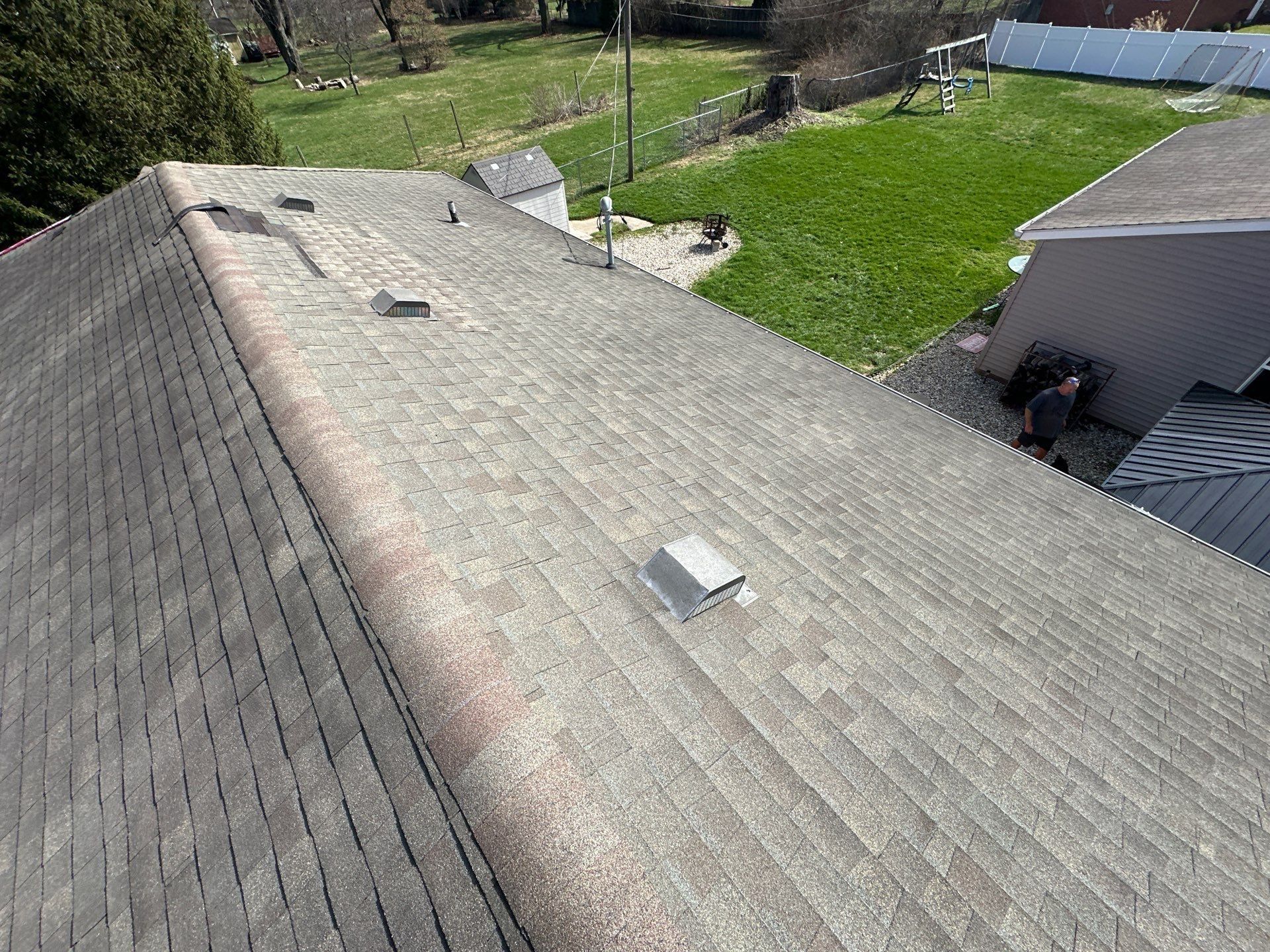 Roof toward the detached garage