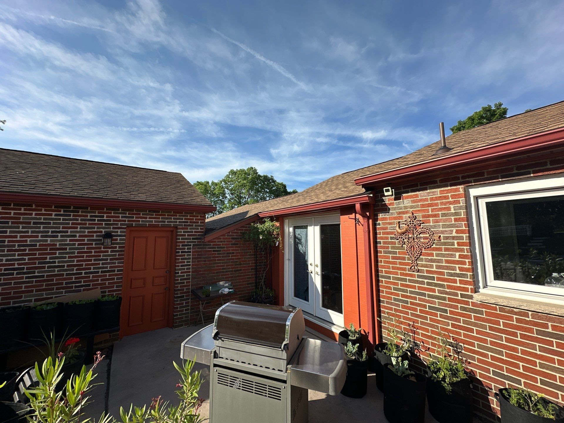 House and garage from the patio