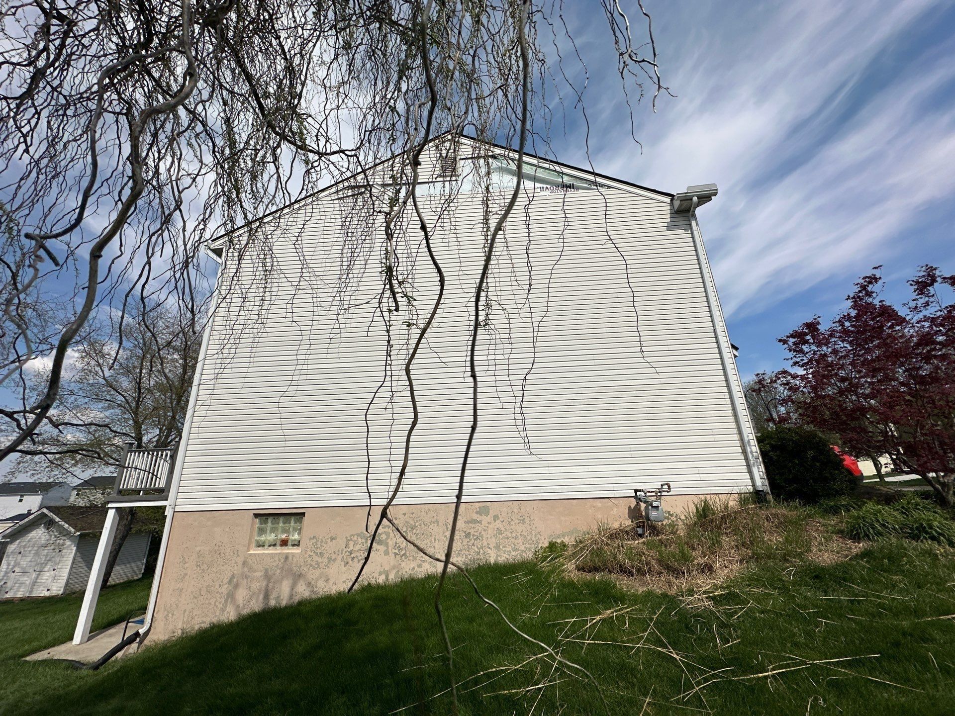 The side of the house before the siding repair, Xenia, Ohio.