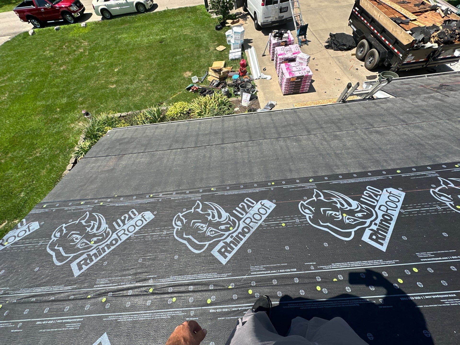 RhinoRoof underlayment down to the eave