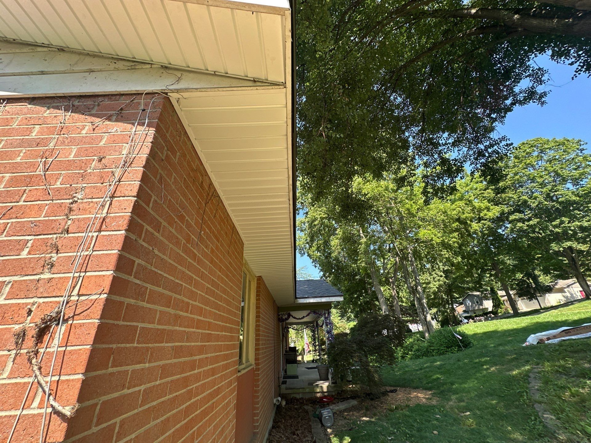 New soffit running along the side of the house, Beavercreek, Ohio.