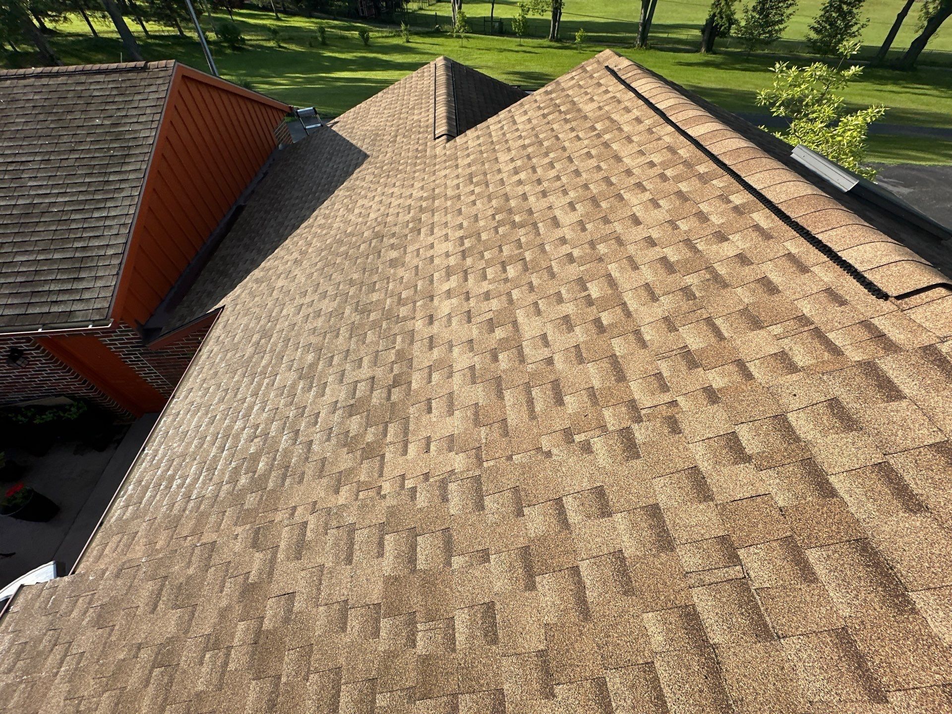 Roof over the main house from the ridge