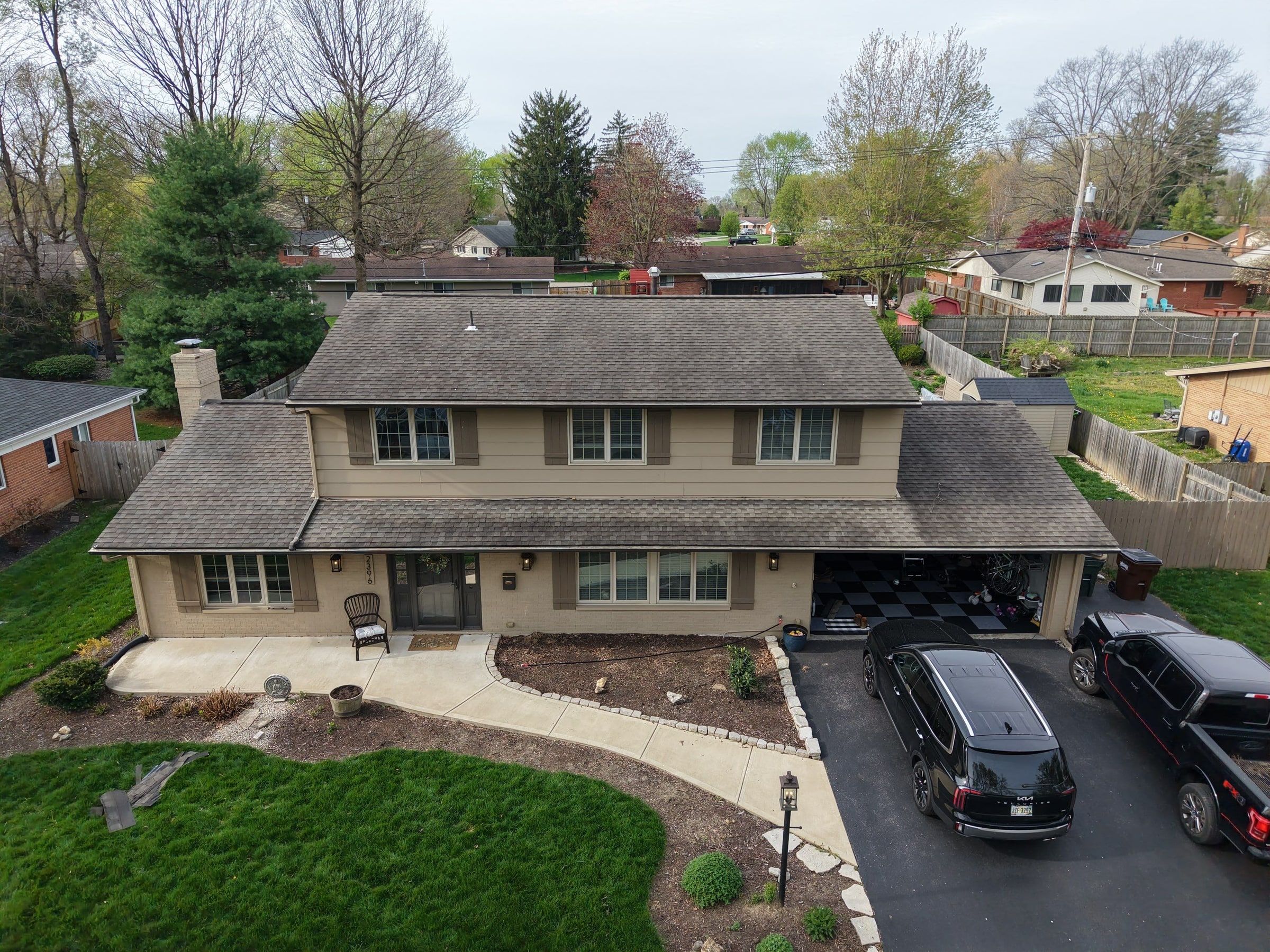 Front of the house from above
