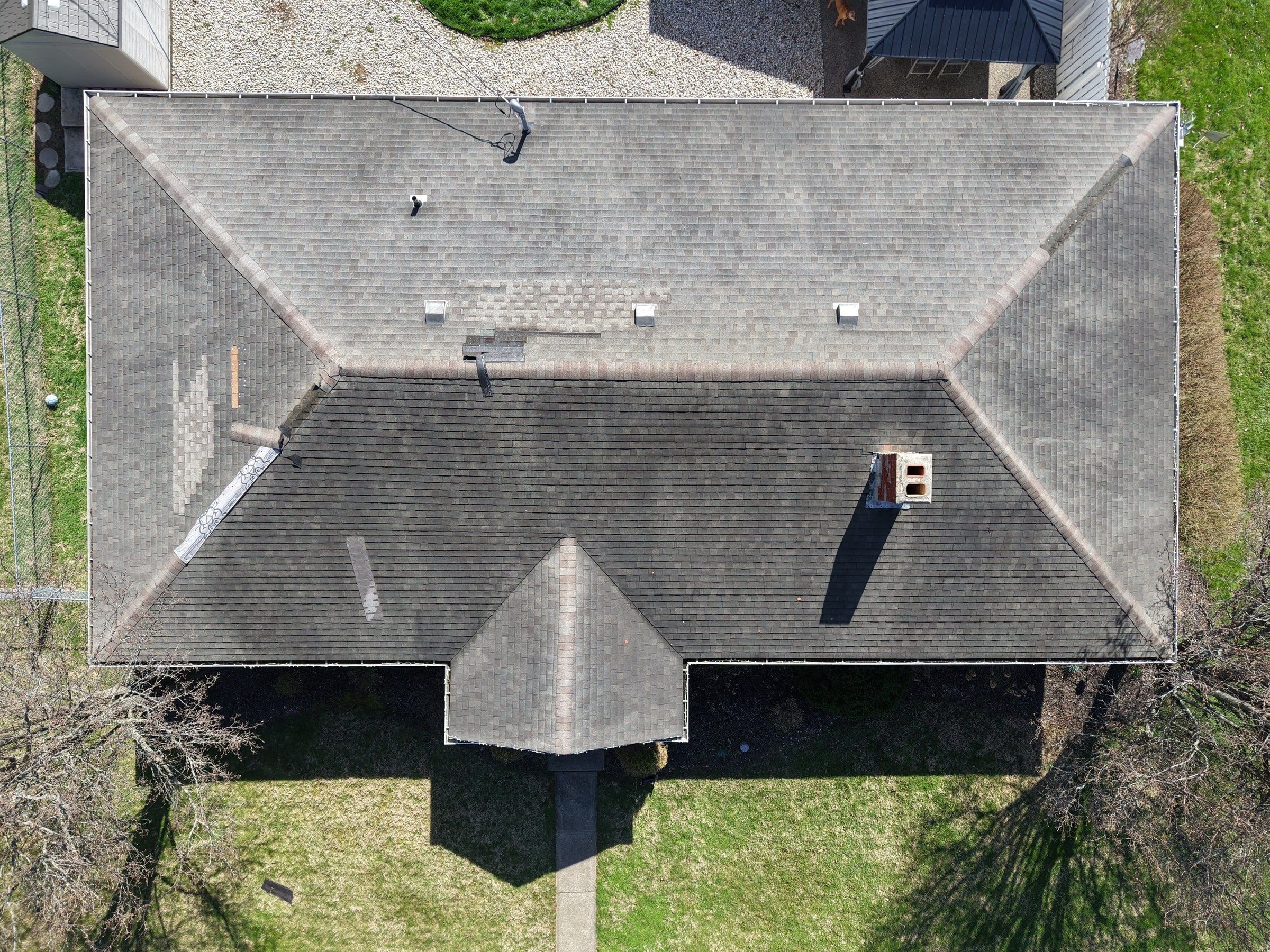 Original roof straight down from above
