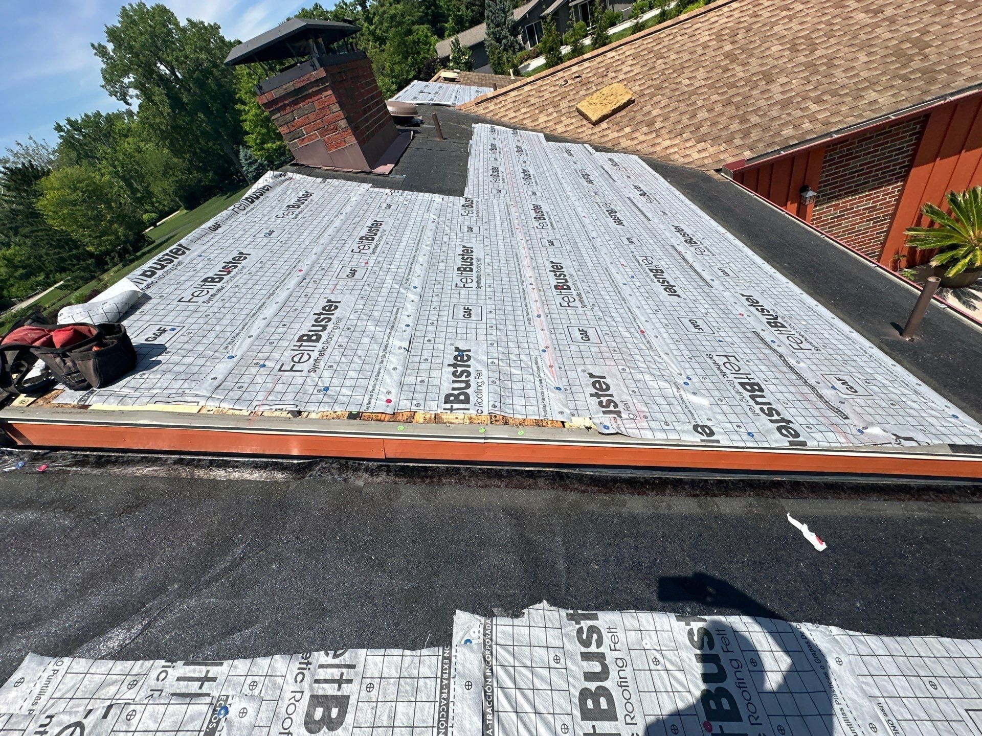 GAF FeltBuster underlayment in courses