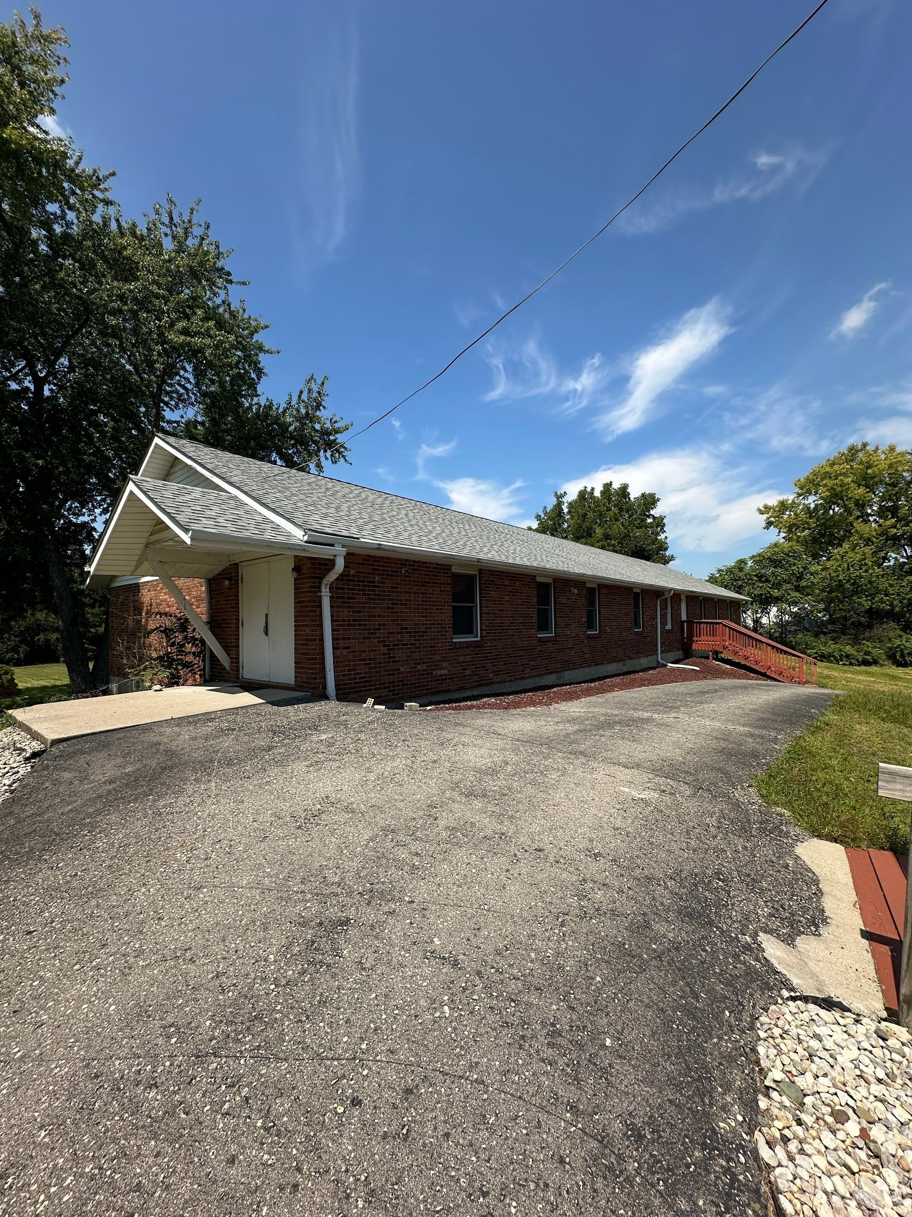 Brick church from the drive