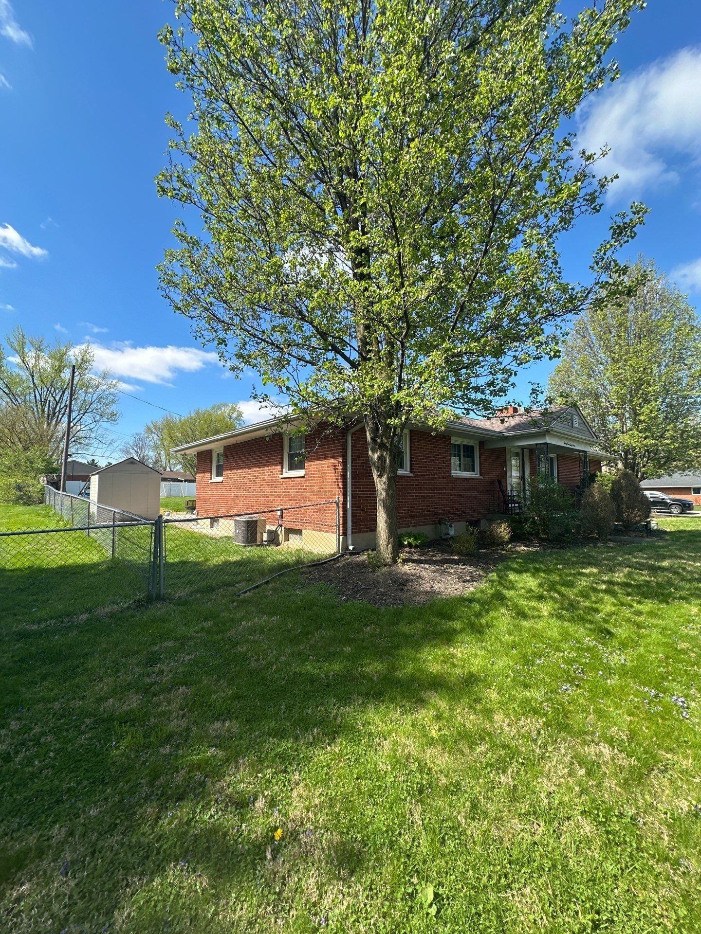Side elevation under the maple
