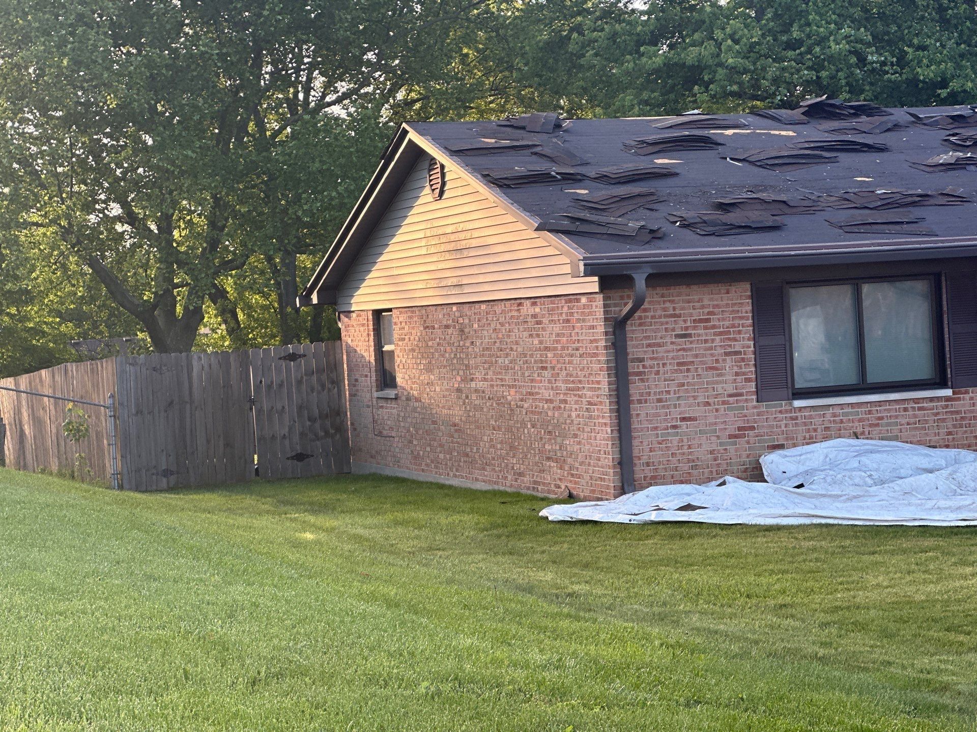 The side of the house as the old shingles come off, Beavercreek, Ohio.