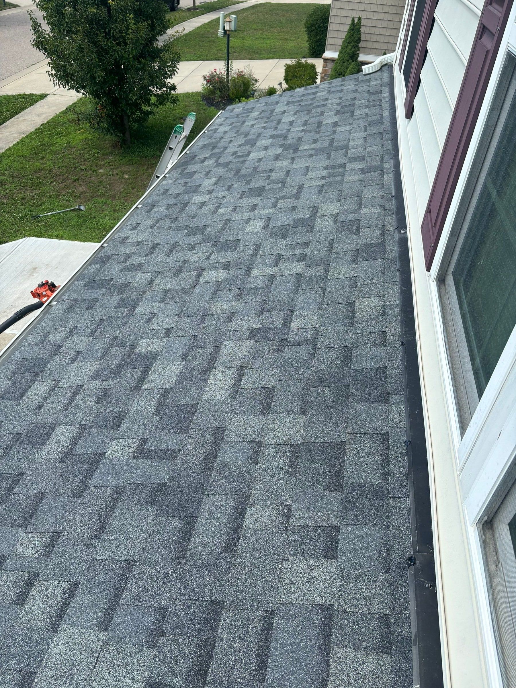 New shingles beside the window