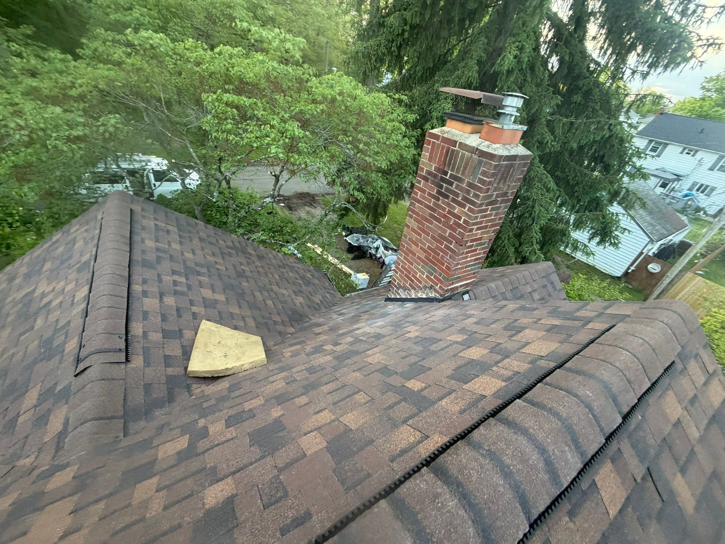 Roof and chimney from the ridge