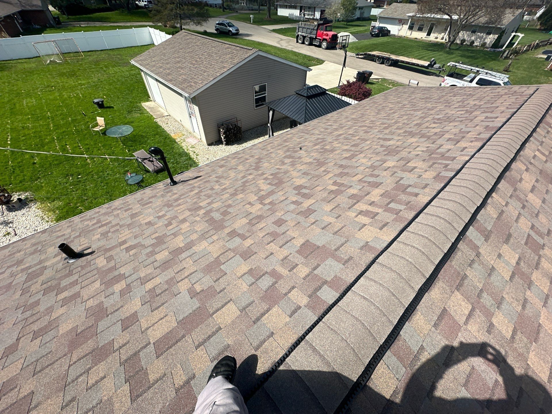 The finished ridge above the back yard and the garage, Beavercreek, Ohio.