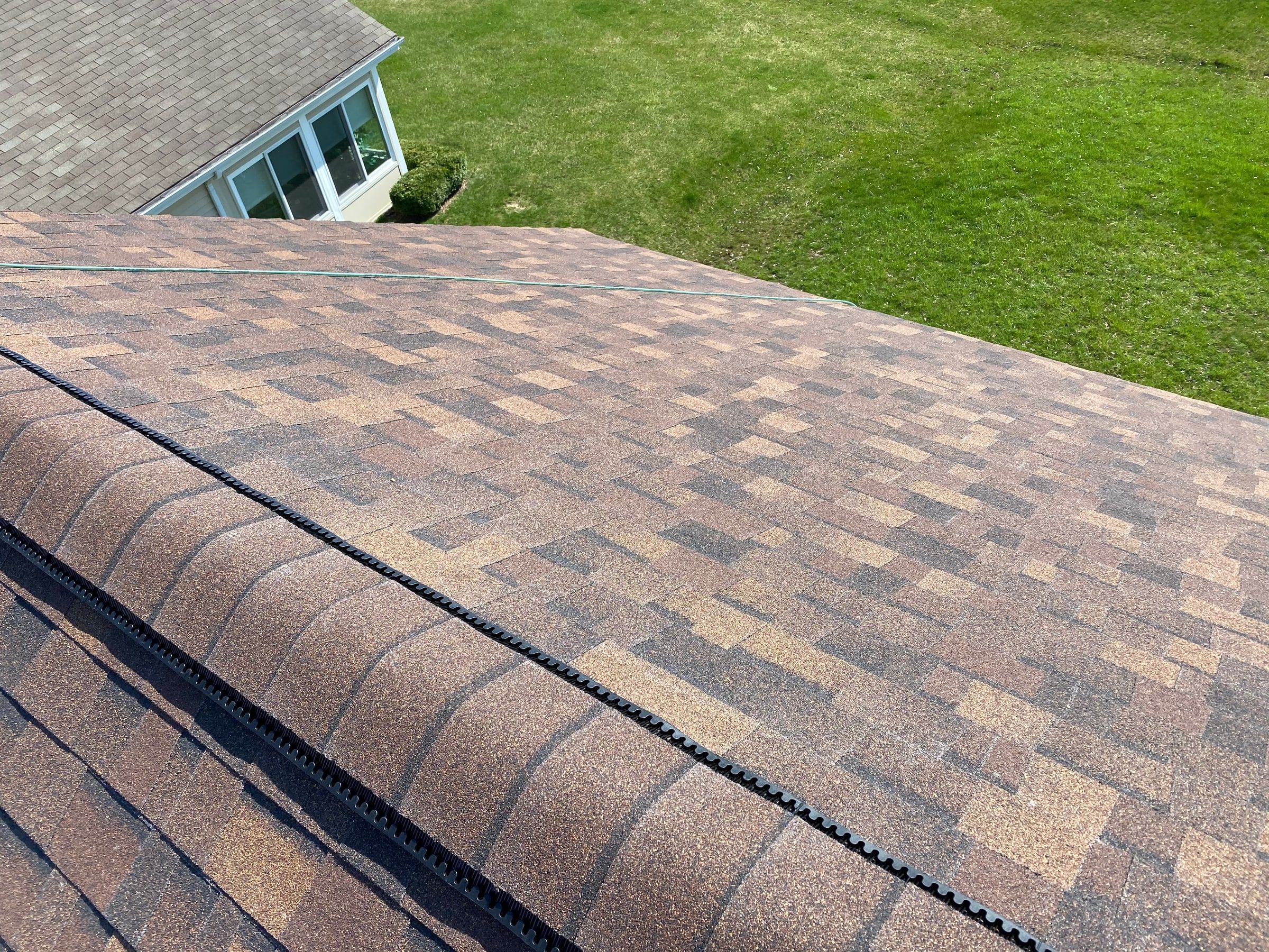 The finished ridge cap above the back of the house, Xenia, Ohio.