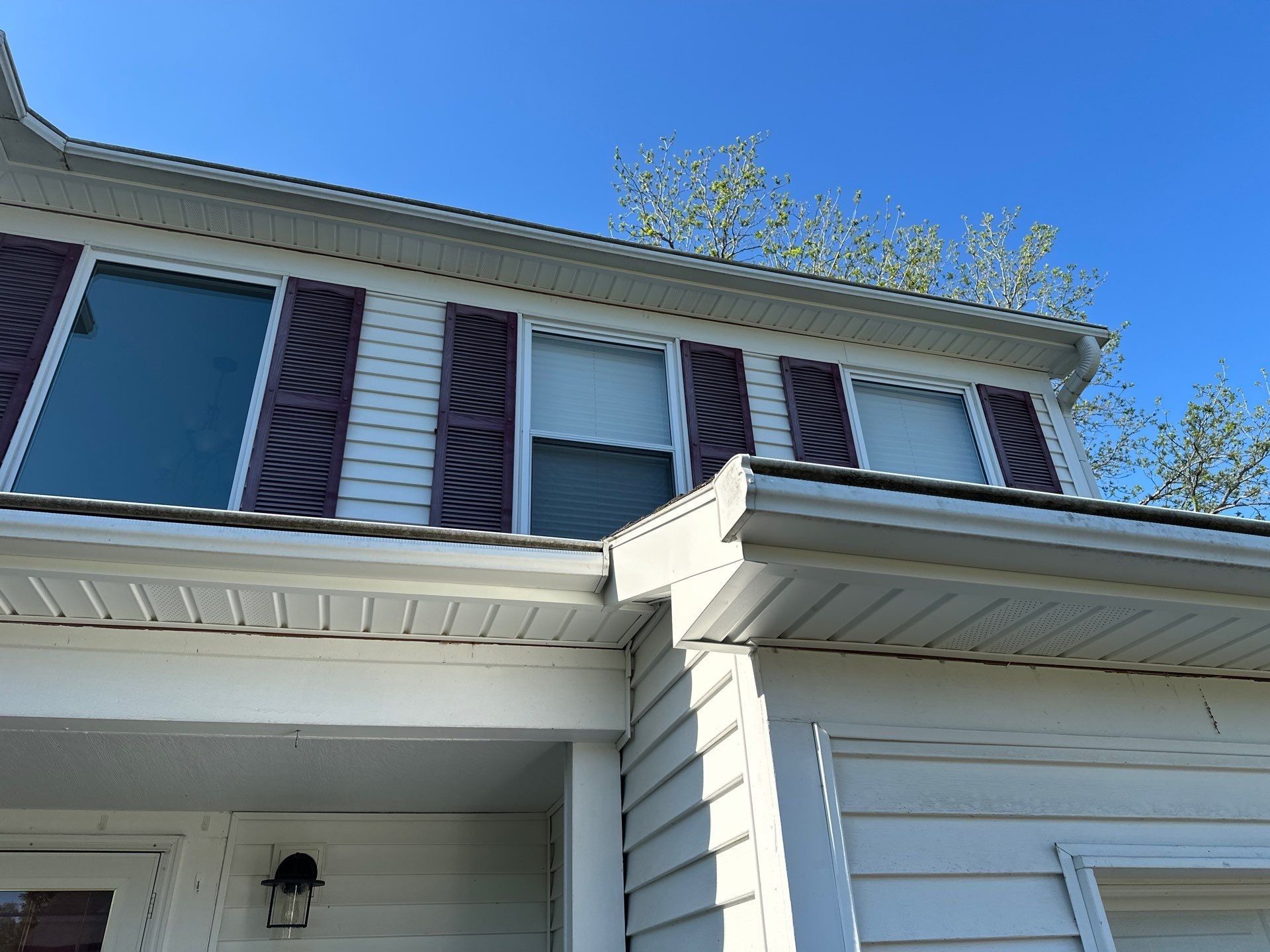 Porch overhang and soffit from beneath