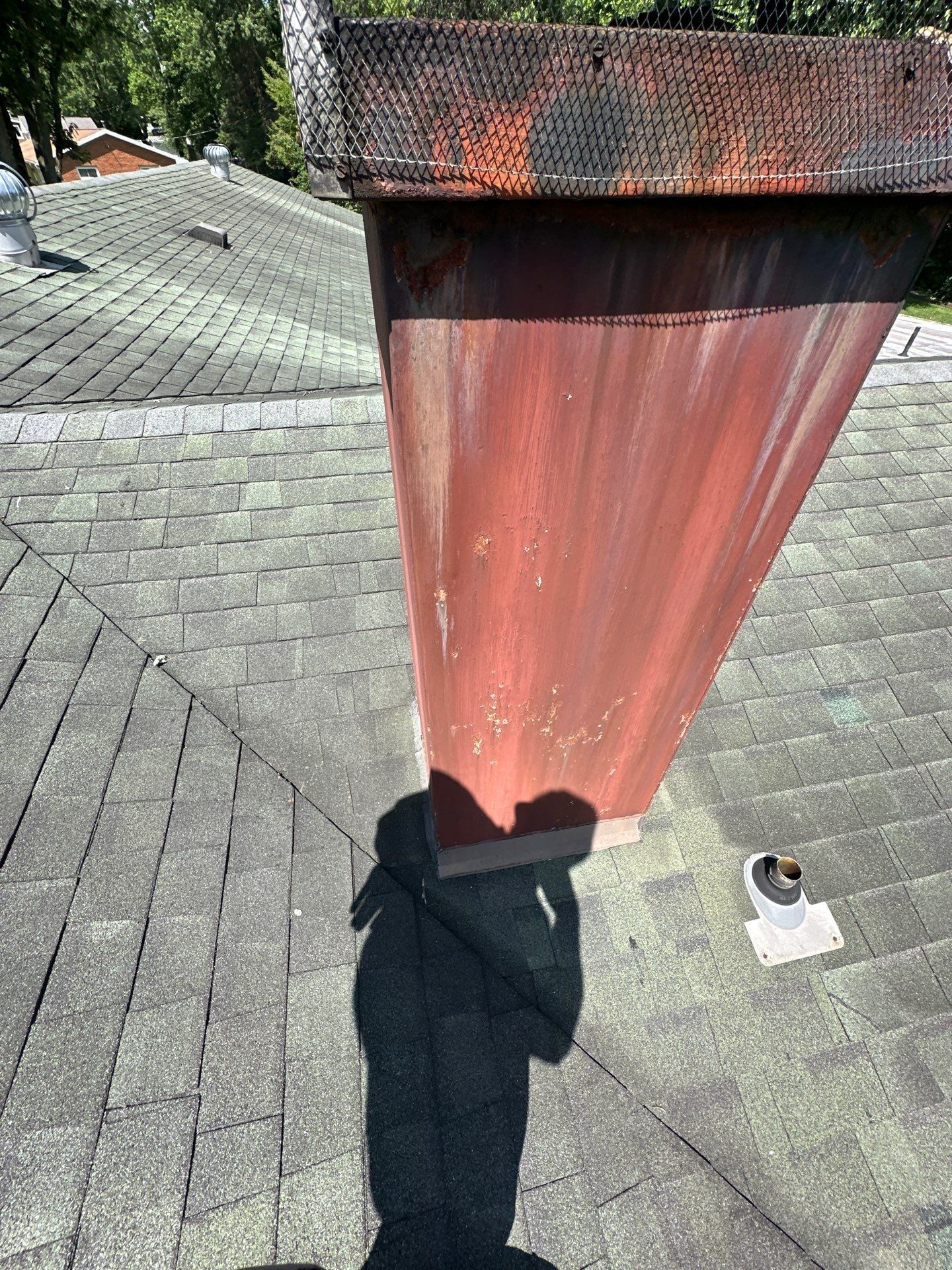 Red flue chase and screened cap