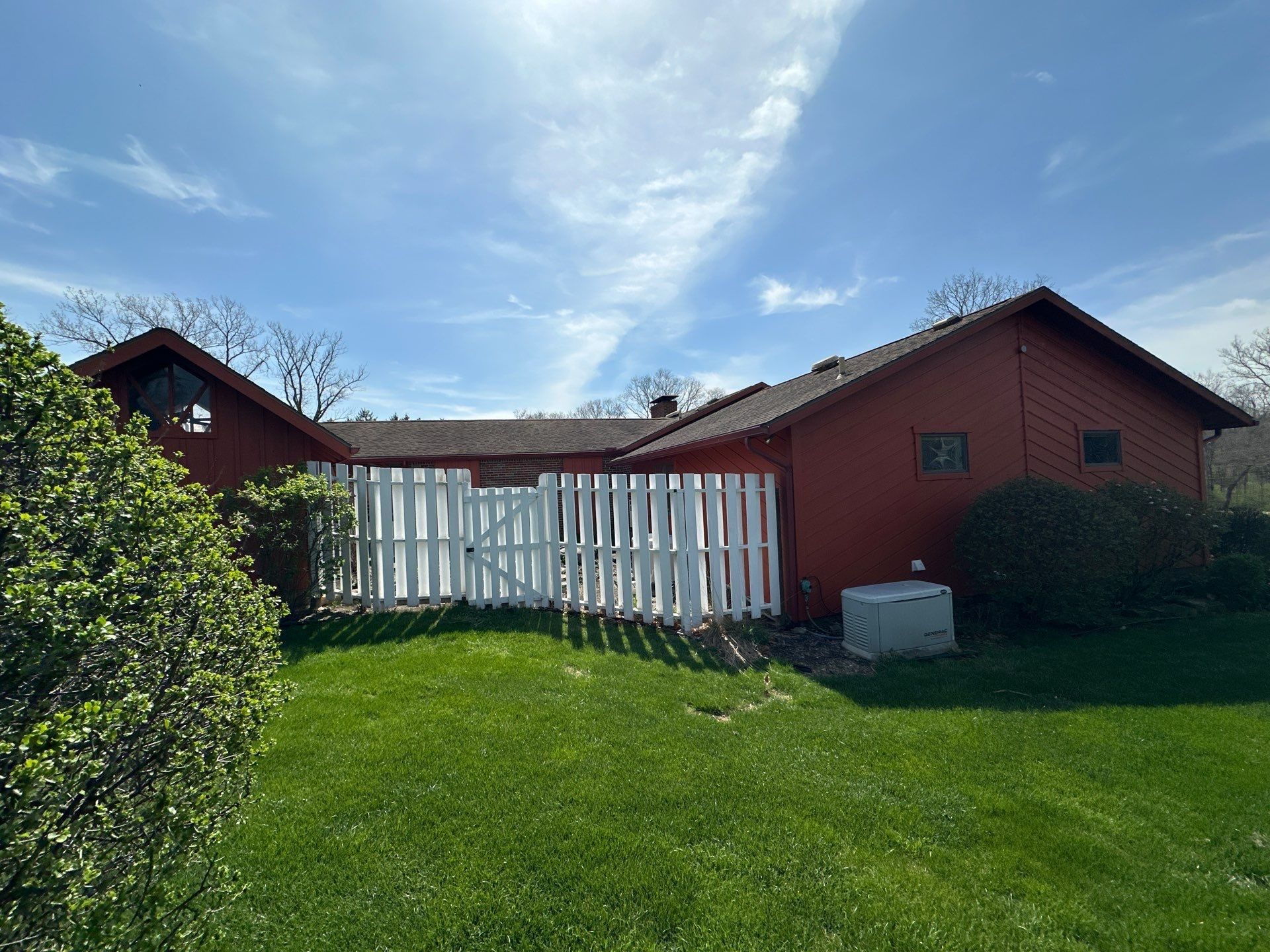 Rear above board-and-batten siding