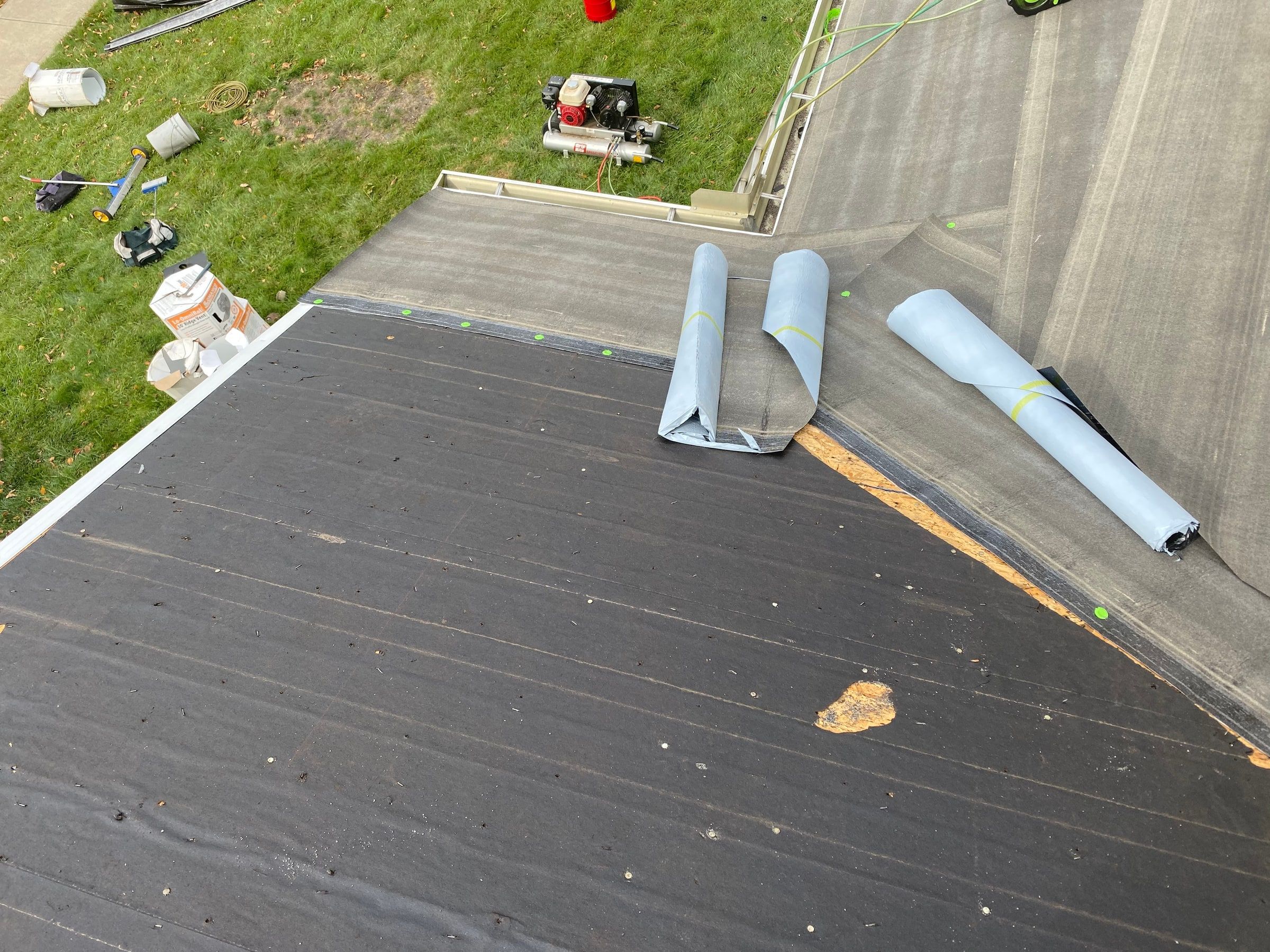 Synthetic underlayment across the roof deck