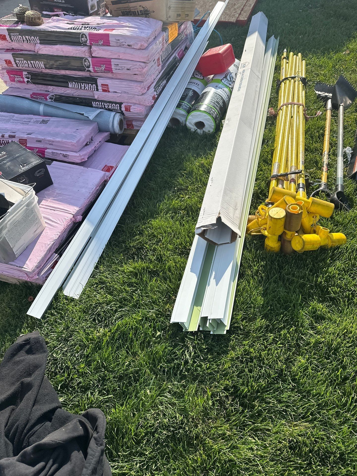 New gutter and edge metal on the grass