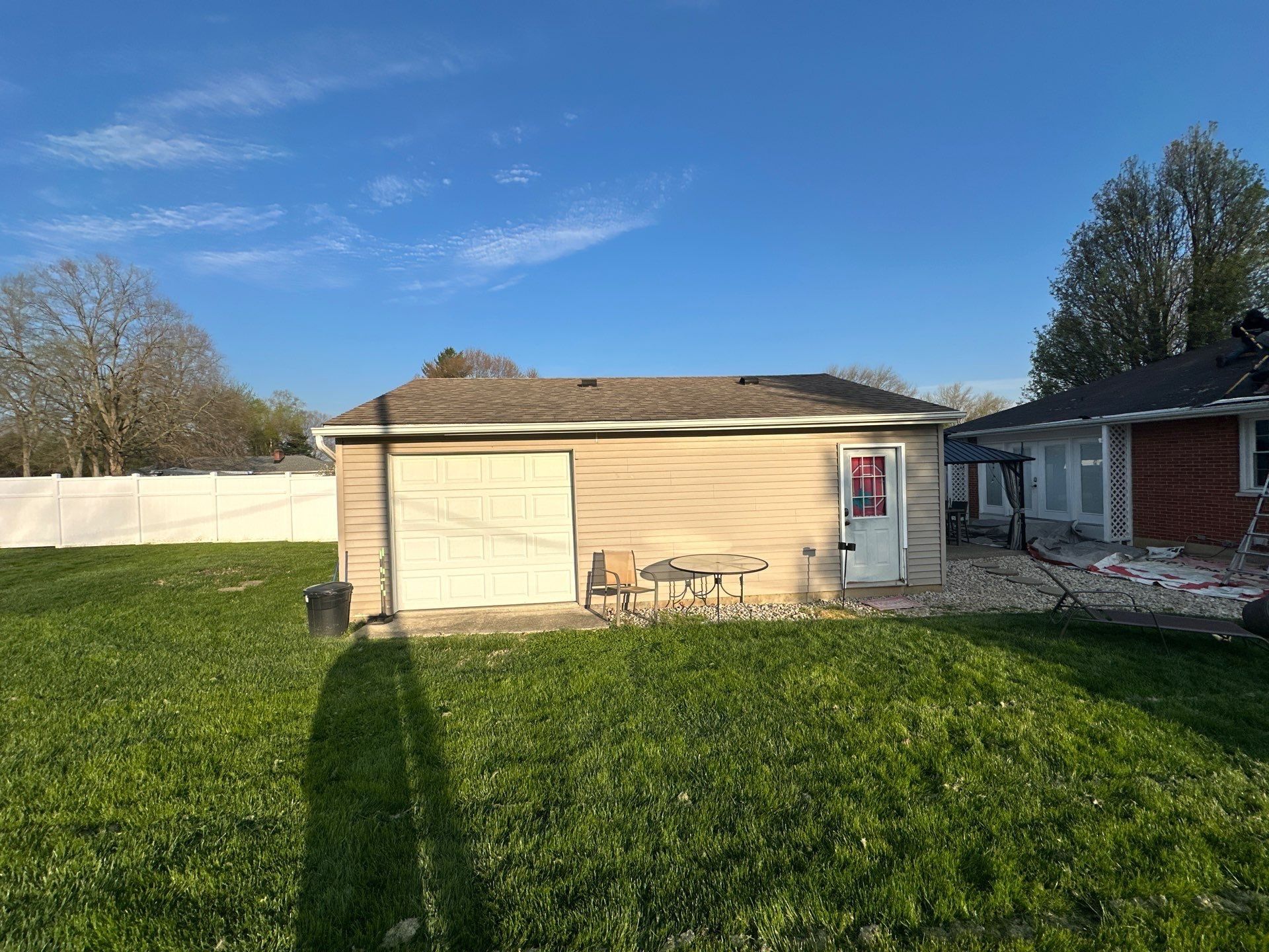 Rear lawn, garage and ground tarps