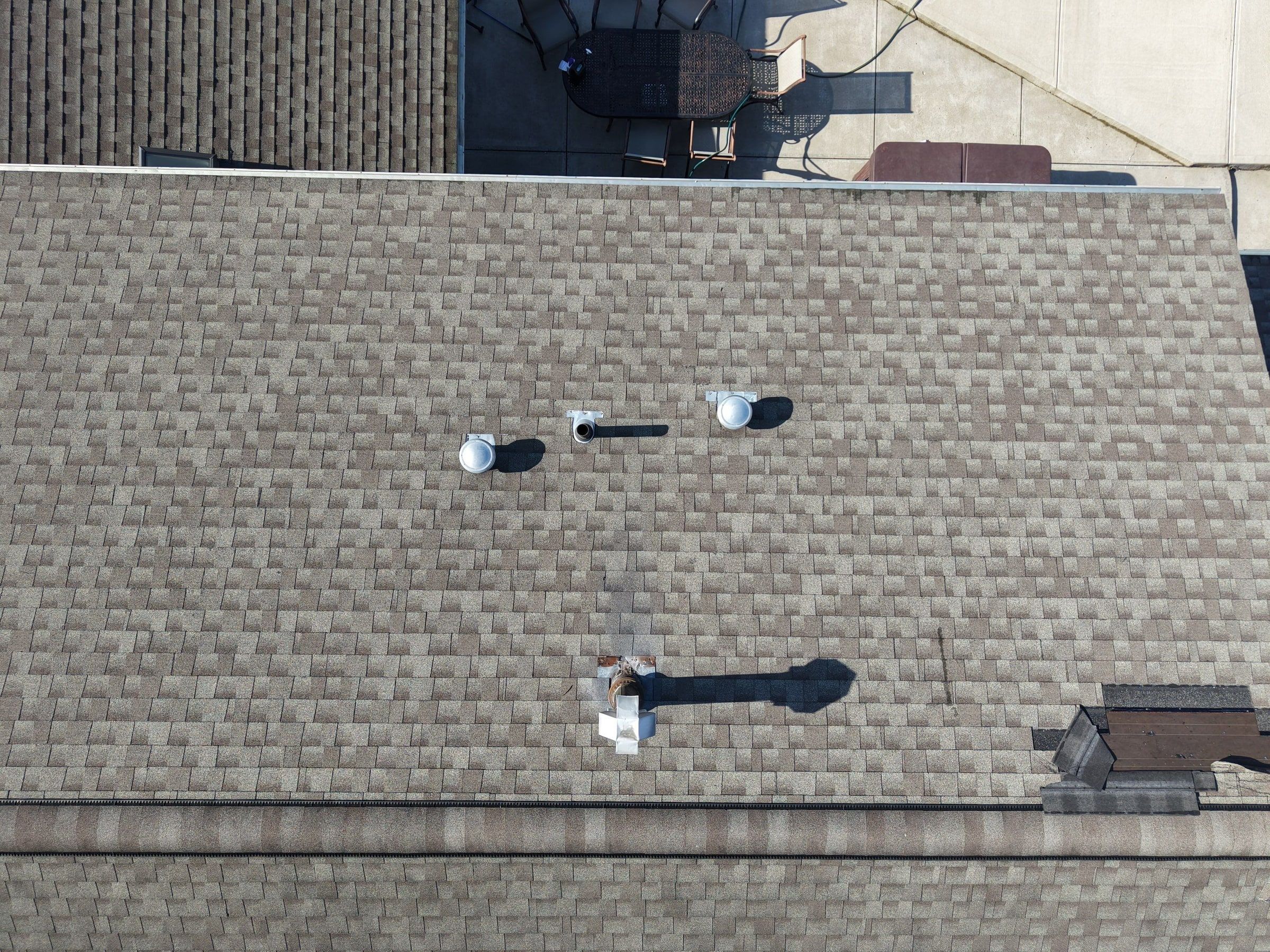 Main roof plane and box vents