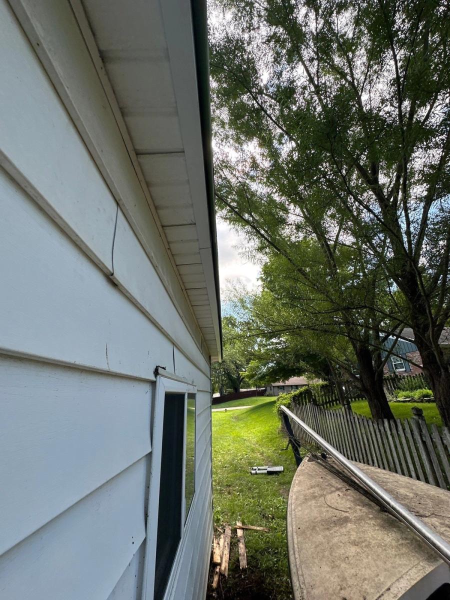 Rebuilt eave along the outbuilding