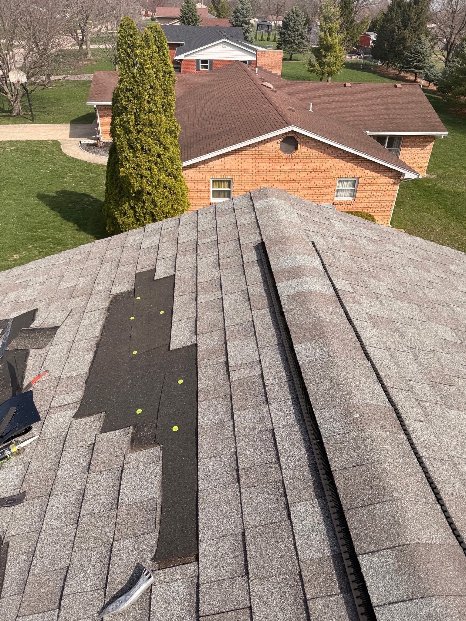 Membrane section up the slope