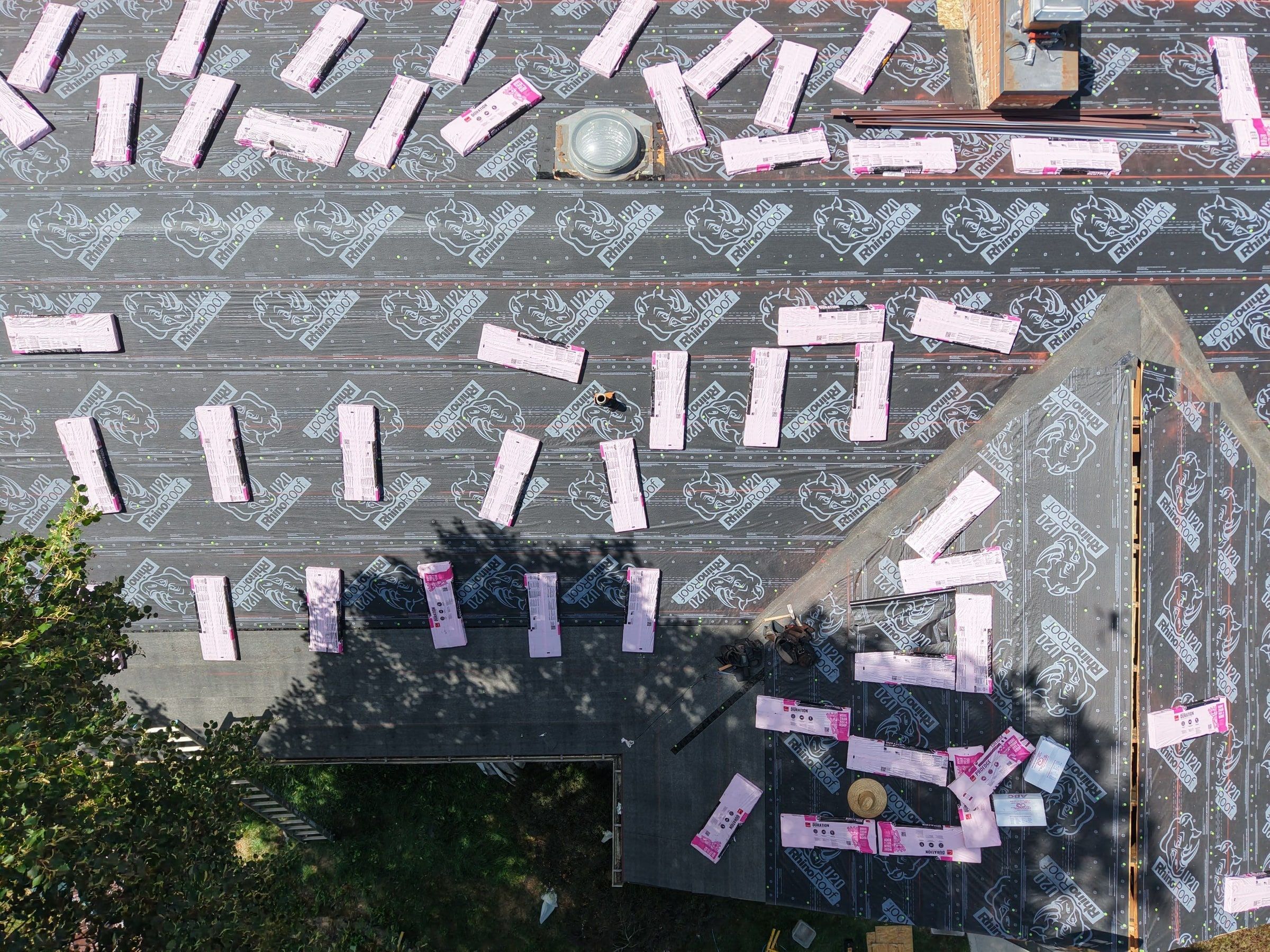 Roof in RhinoRoof from above, staged bundles