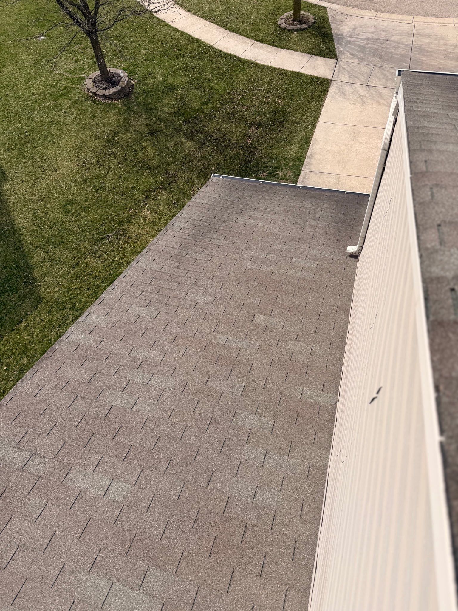 Brick ranch home and original roof