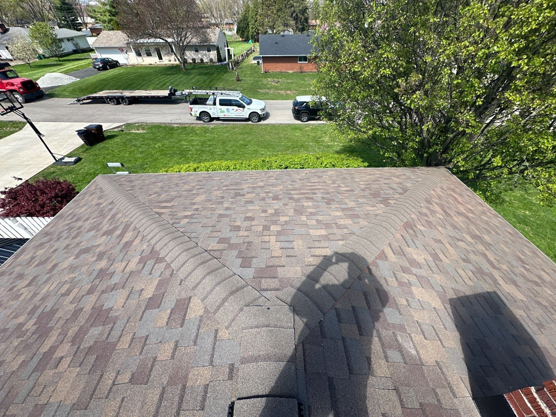 Shingle plane above the front garden