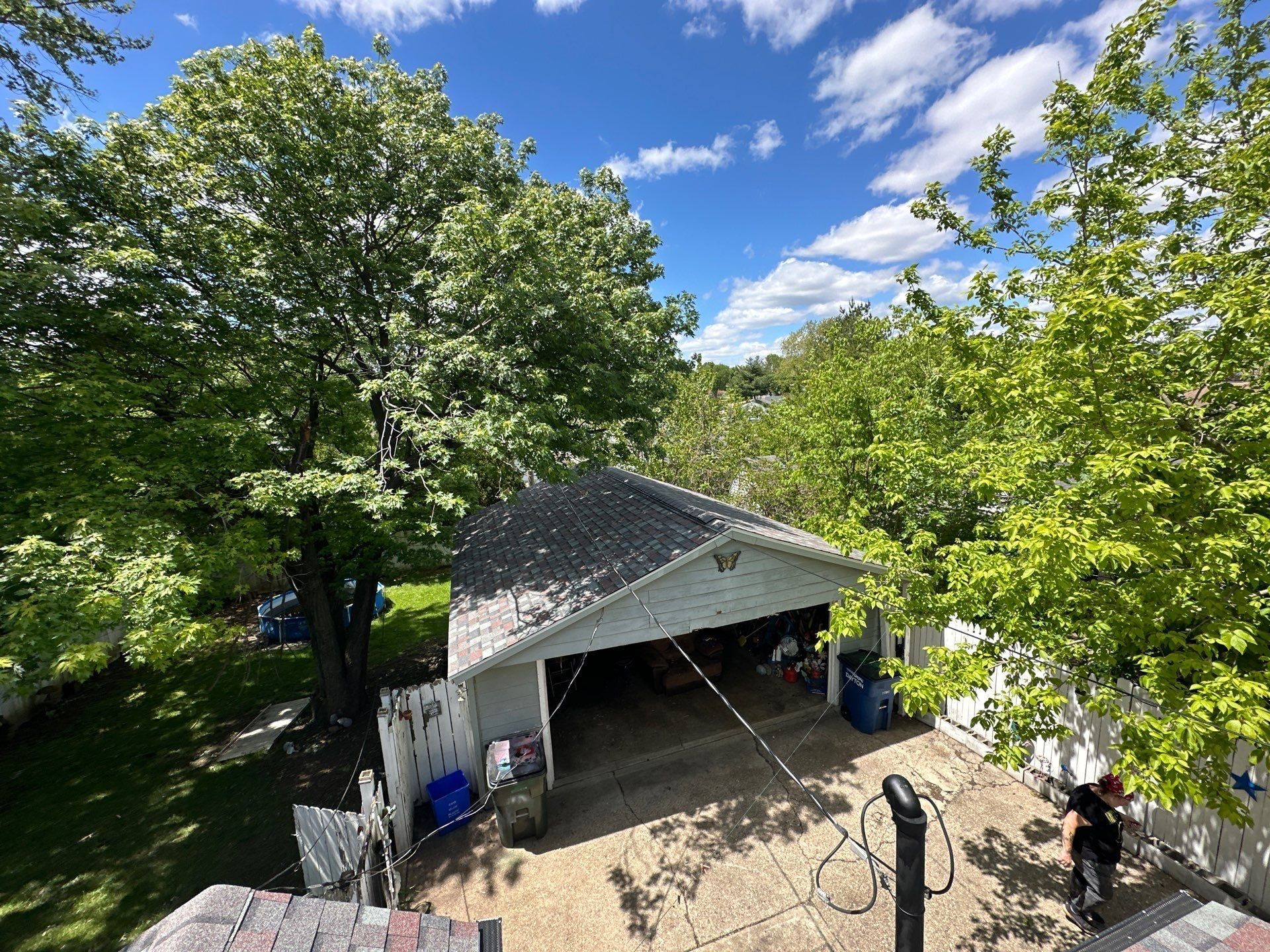 Roof on the detached garage