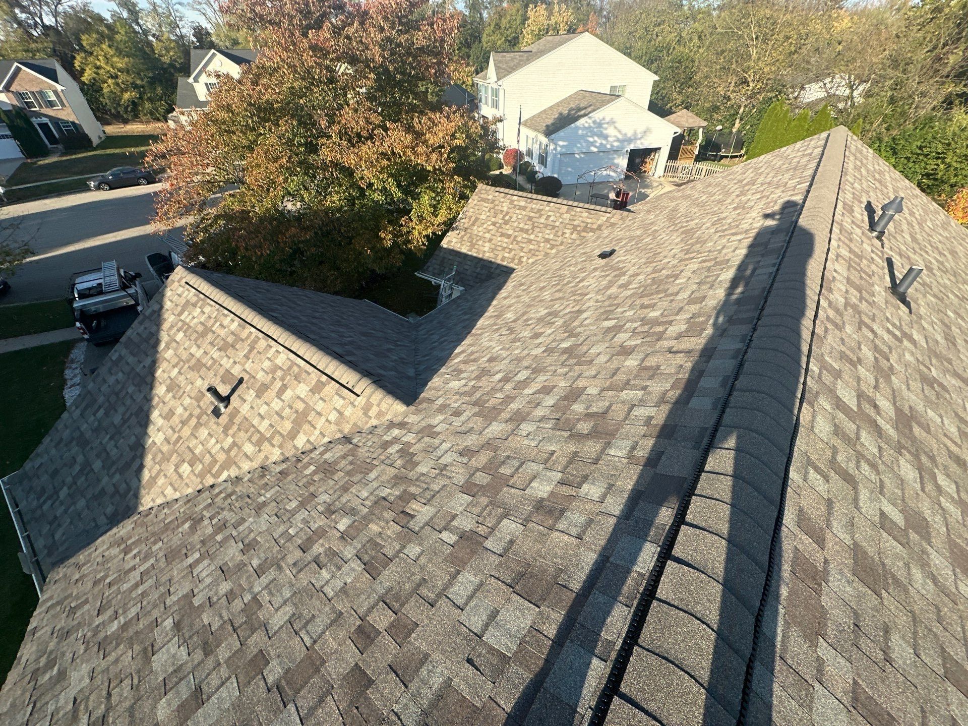 The finished front sections and ridges facing the street, Beavercreek, Ohio.
