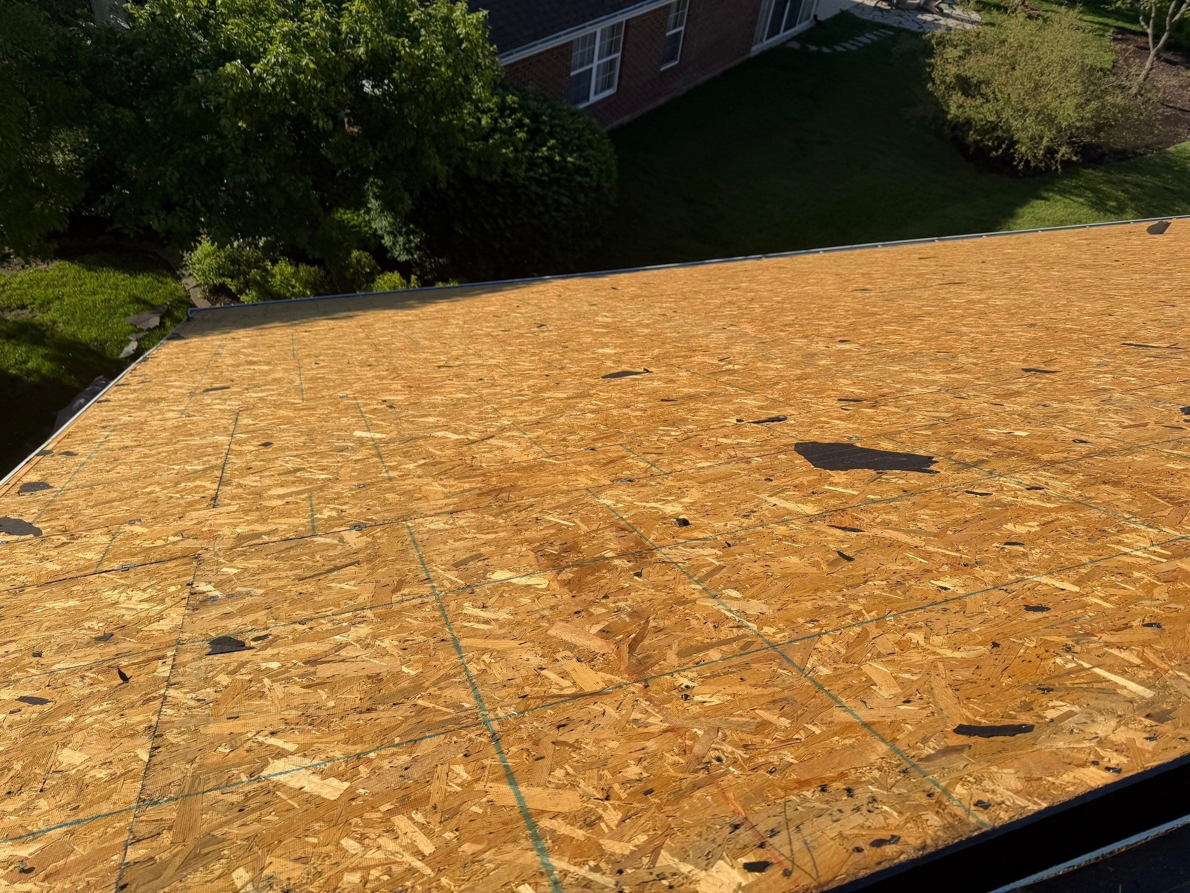 Close view of the cleaned roof deck, Beavercreek, Ohio.