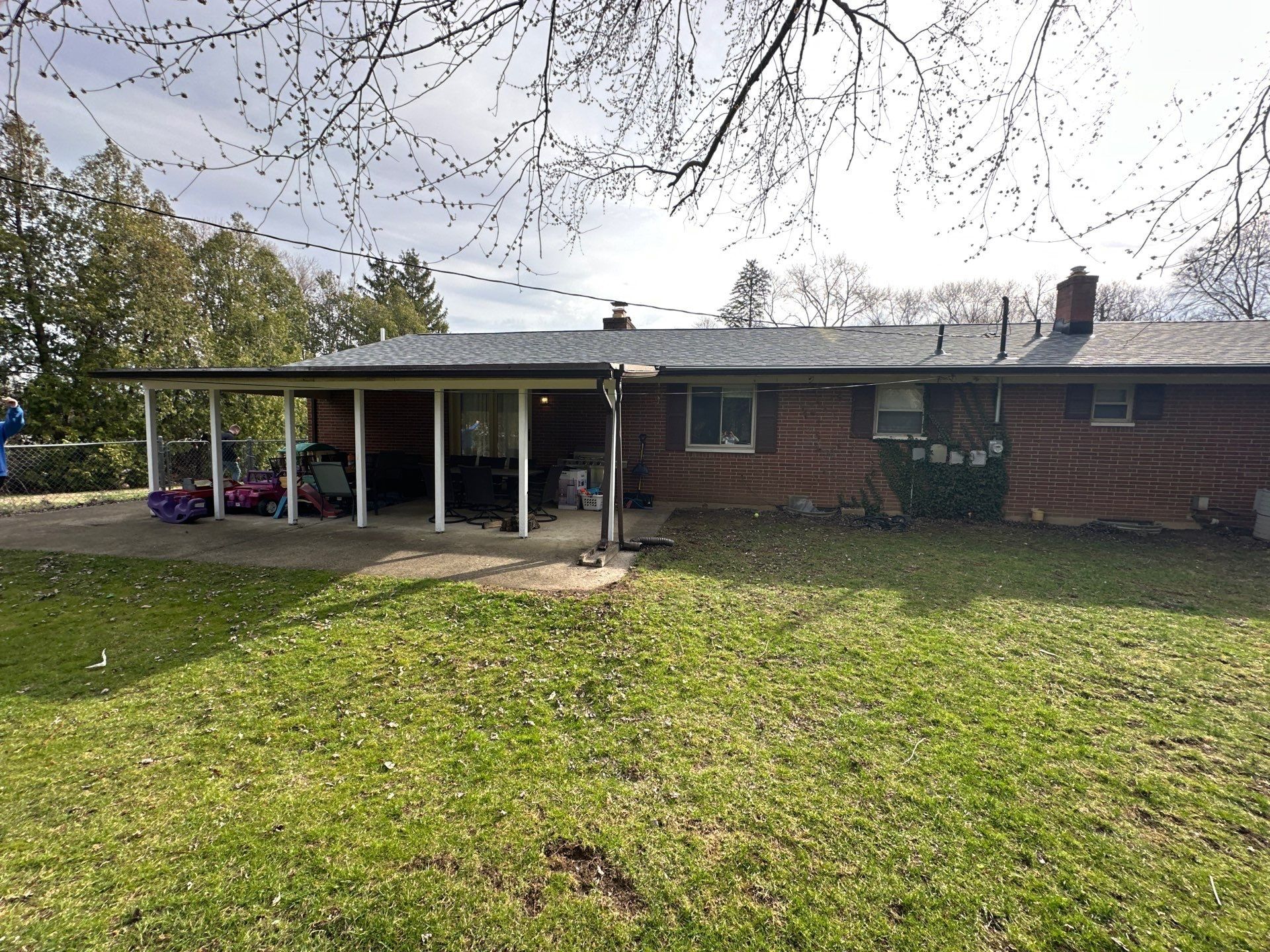 Back of the house from the lawn
