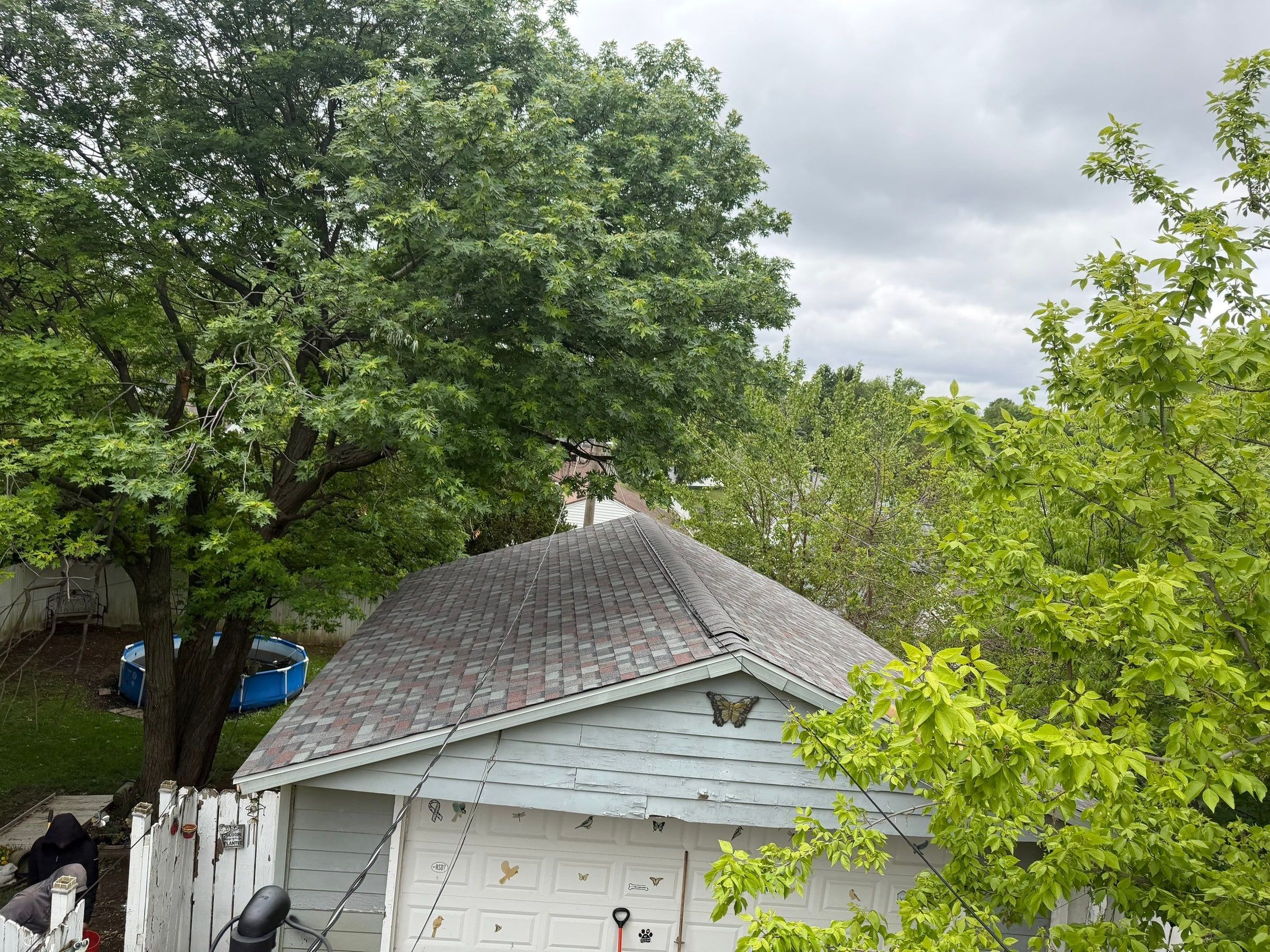 Garage ridge and butterfly ornament