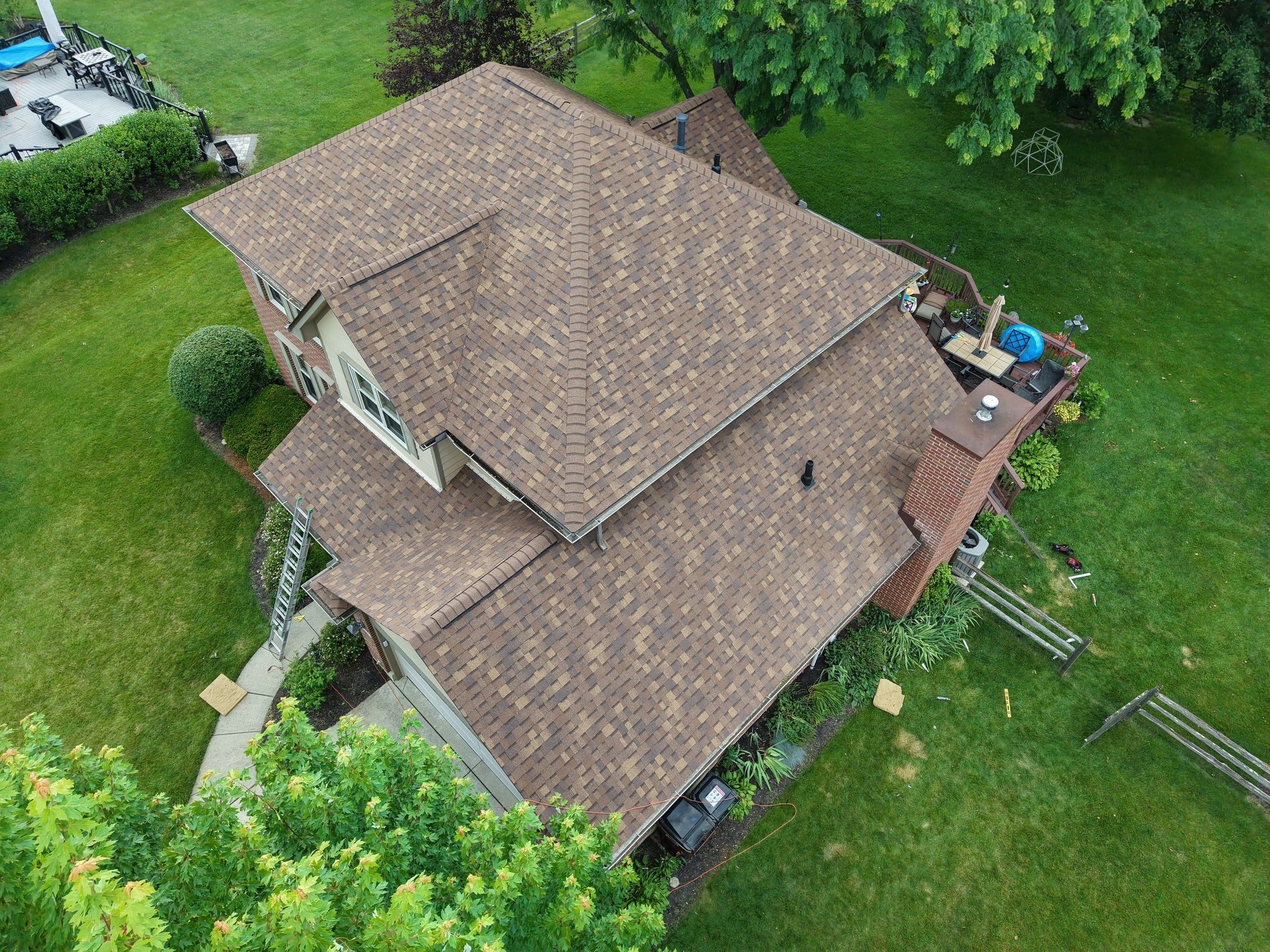 Roof planes meeting at the hips