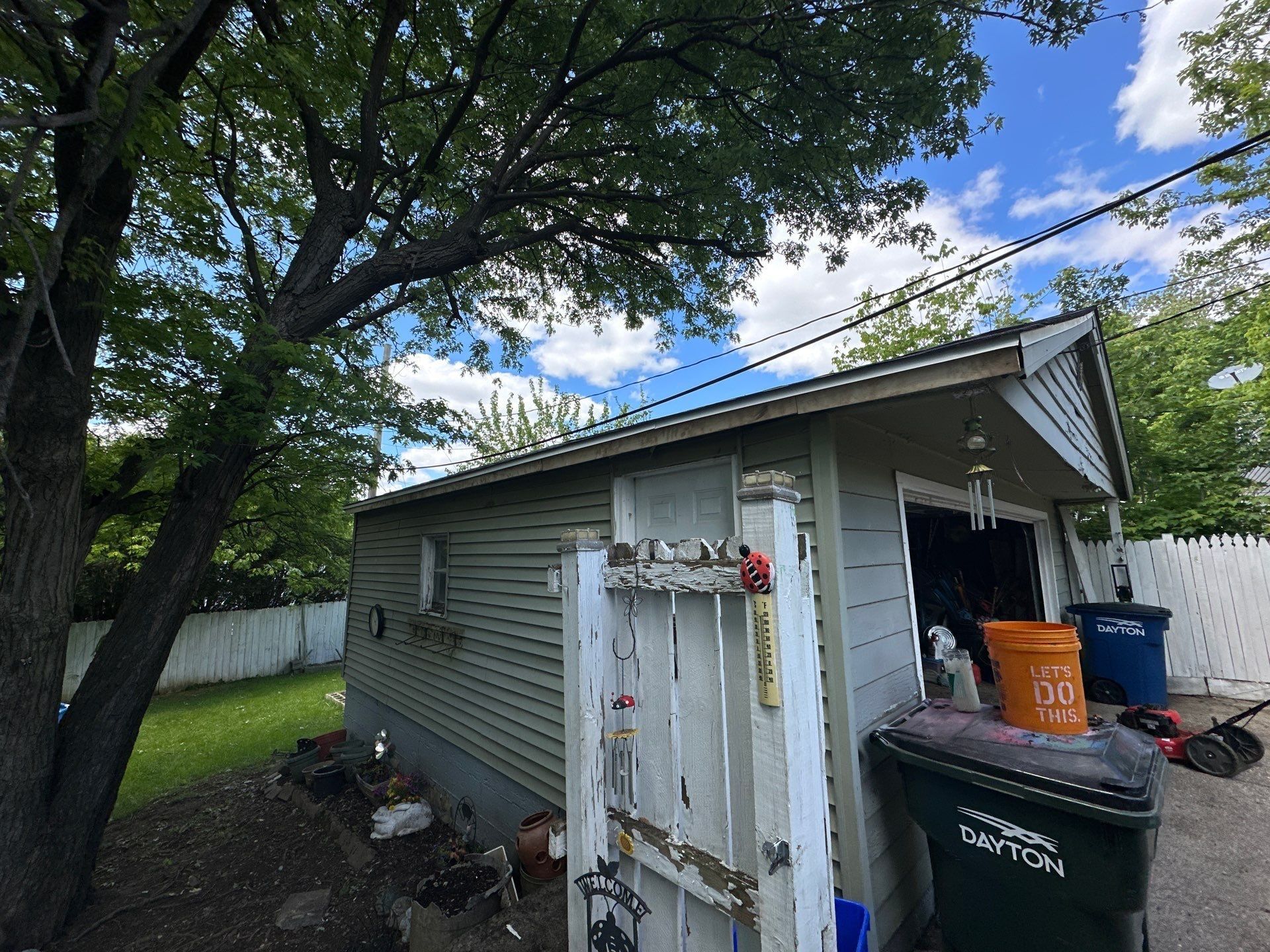 Property, cleared beds and turned soil