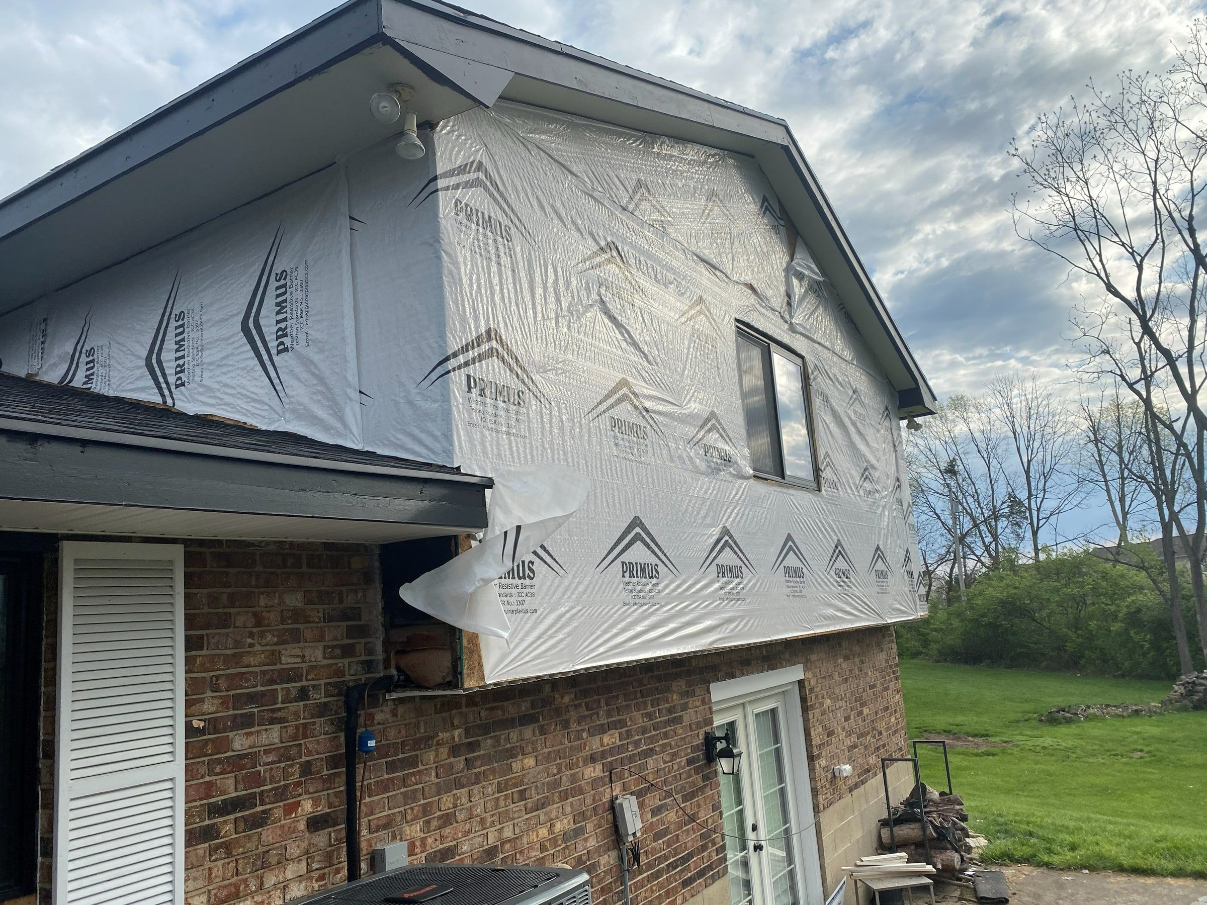 The wrapped back wall above the patio door, Beavercreek, Ohio.