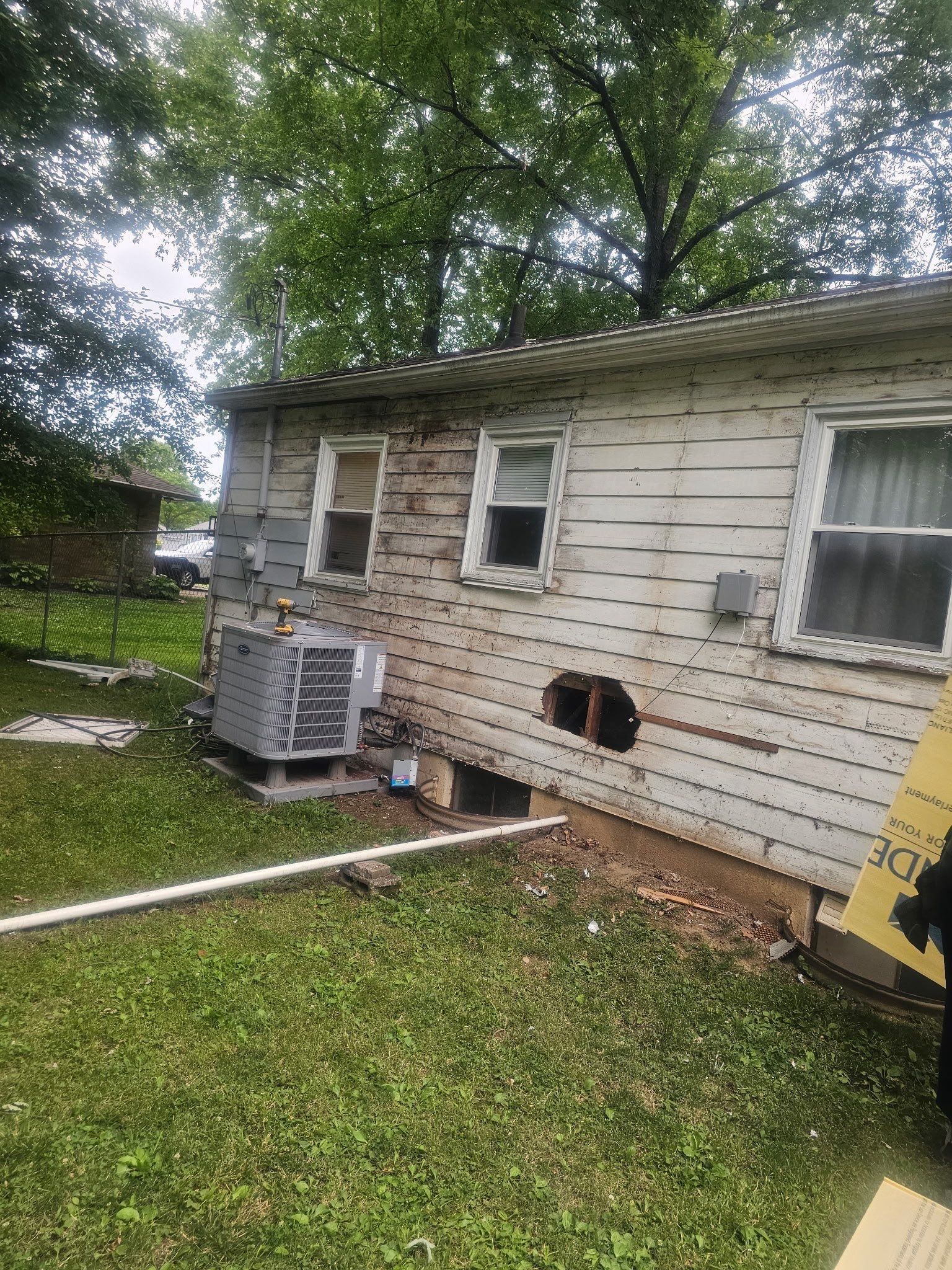 Old clapboard siding and wall sheathing